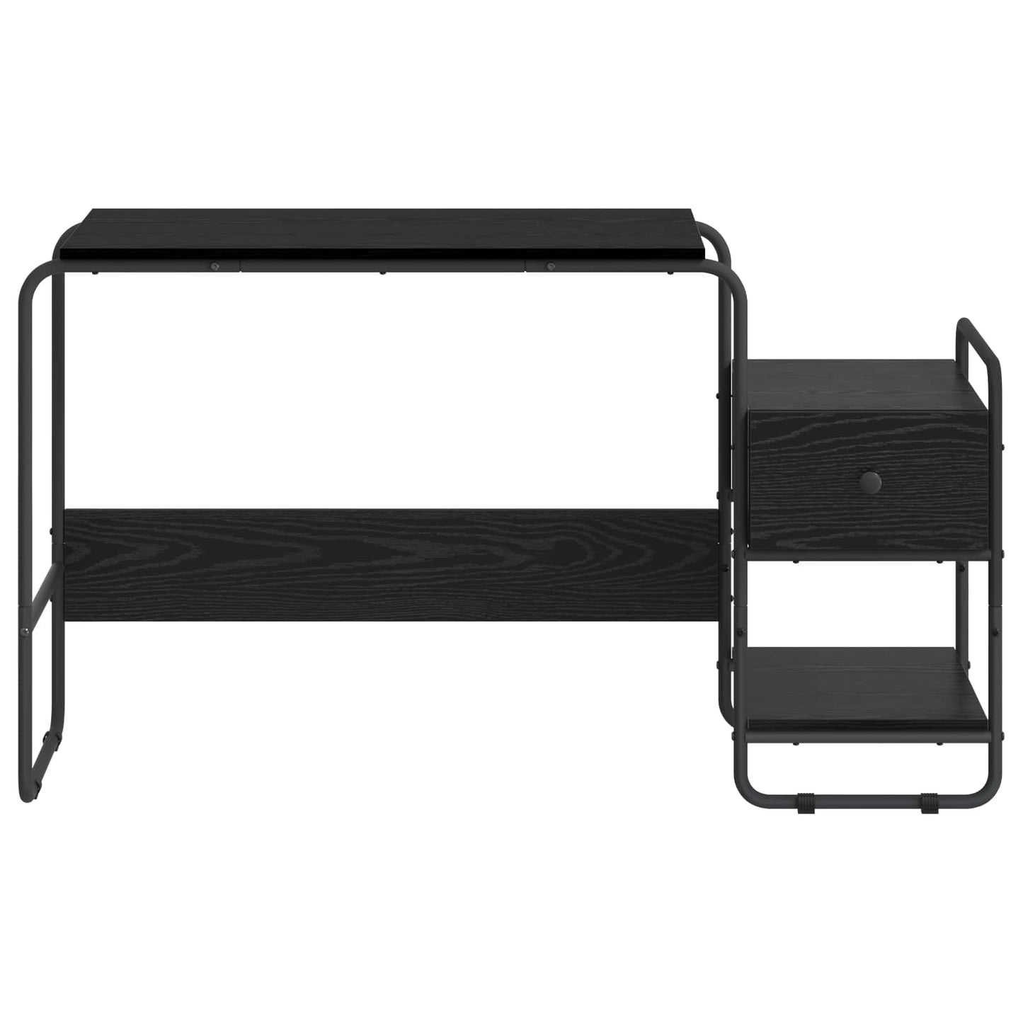 Skrivebord med opbevaring Sort eg 131,5 x 50 x 75,5 cm