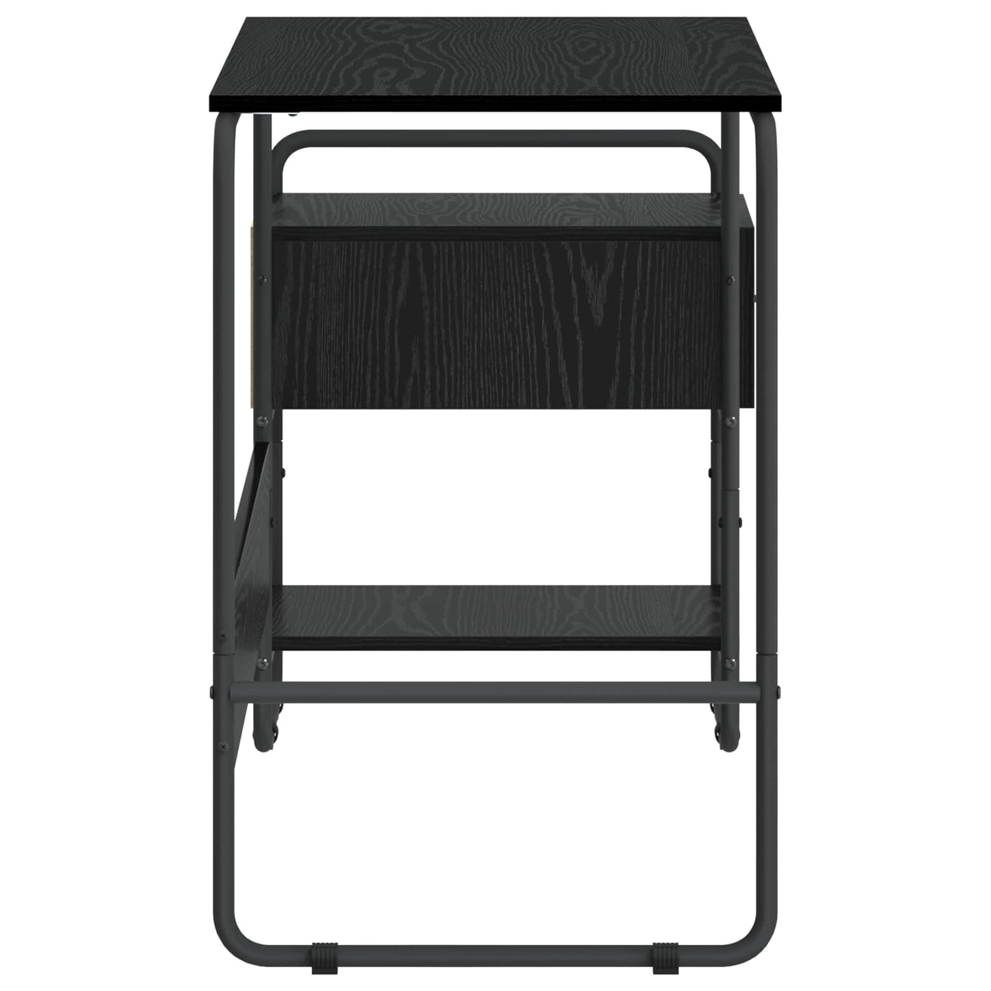 Skrivebord med opbevaring Sort eg 131,5 x 50 x 75,5 cm