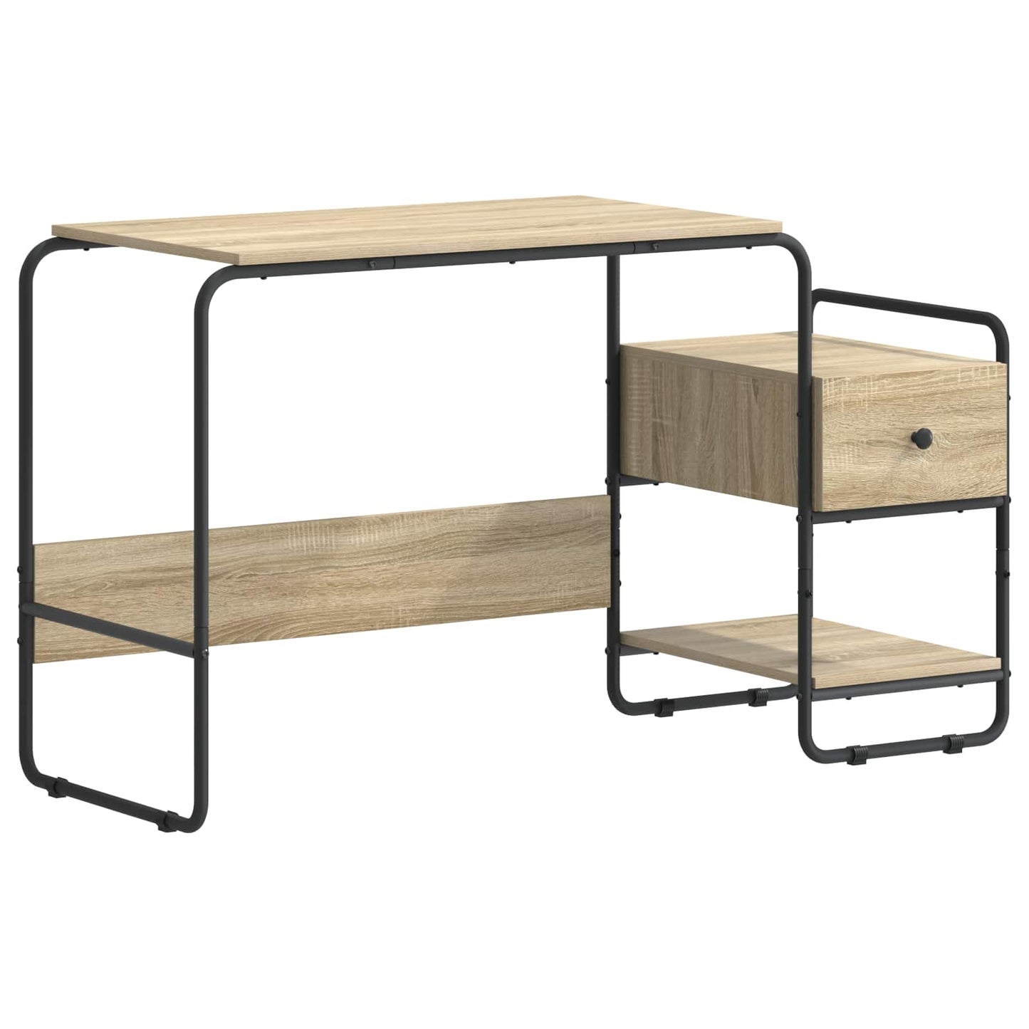 Skrivebord med opbevaring Sonoma-eg 131,5 x 50 x 75,5 cm