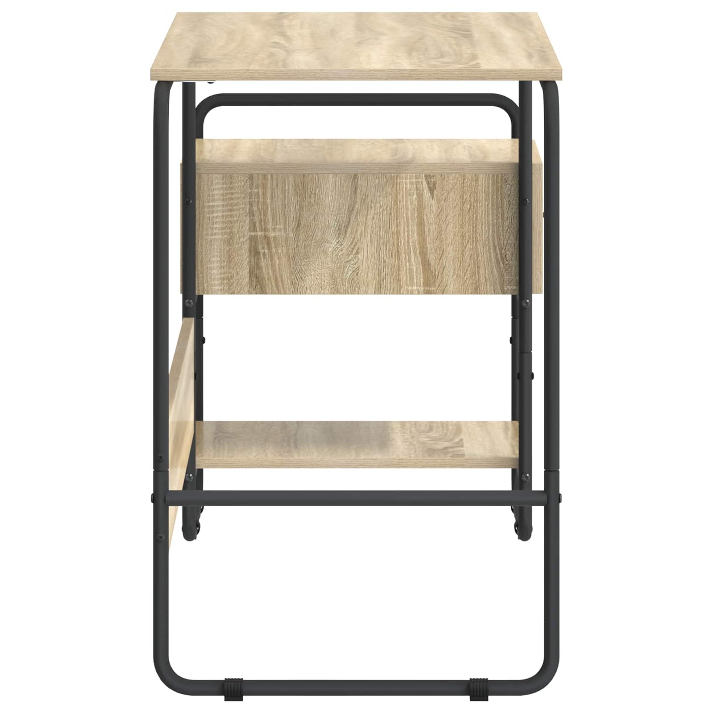 Skrivebord med opbevaring Sonoma-eg 131,5 x 50 x 75,5 cm