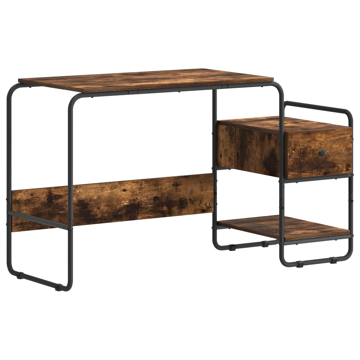 Skrivebord med opbevaring Røget eg 131,5 x 50 x 75,5 cm