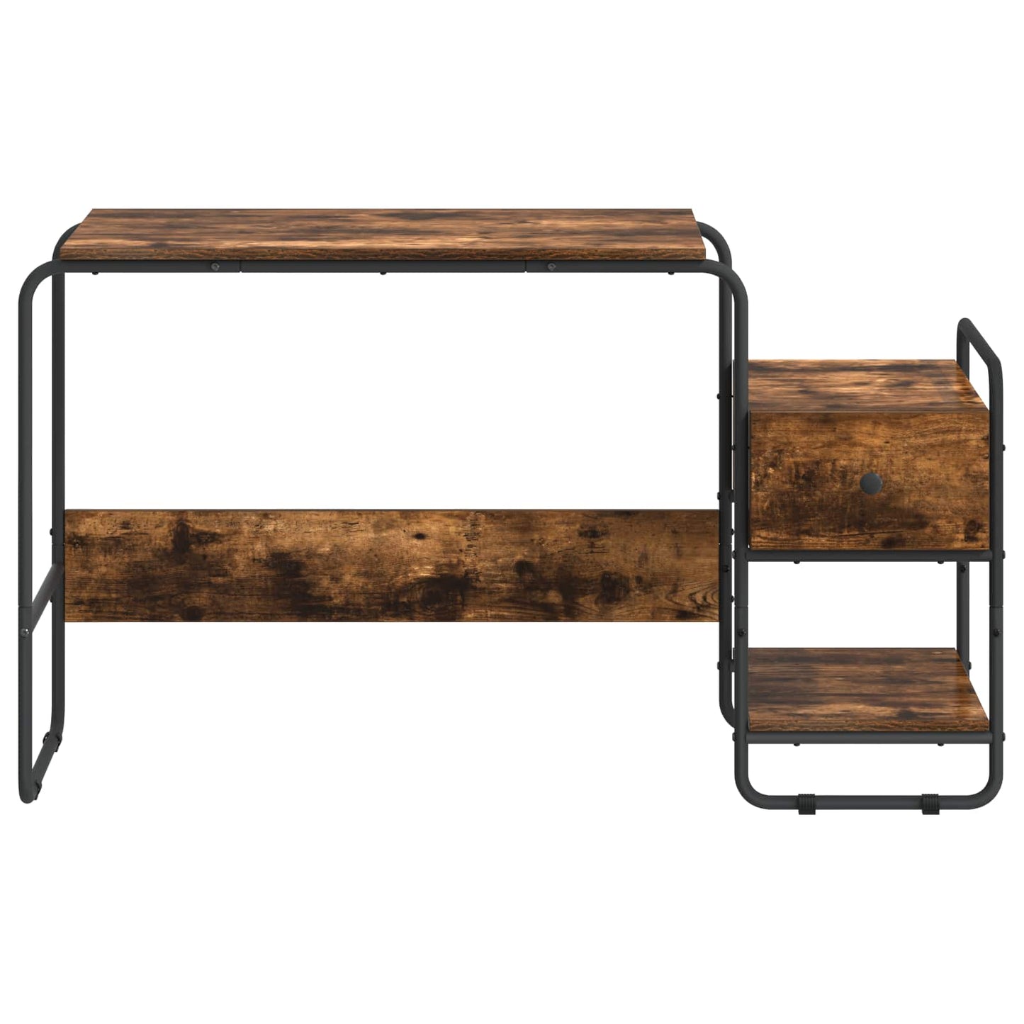 Skrivebord med opbevaring Røget eg 131,5 x 50 x 75,5 cm