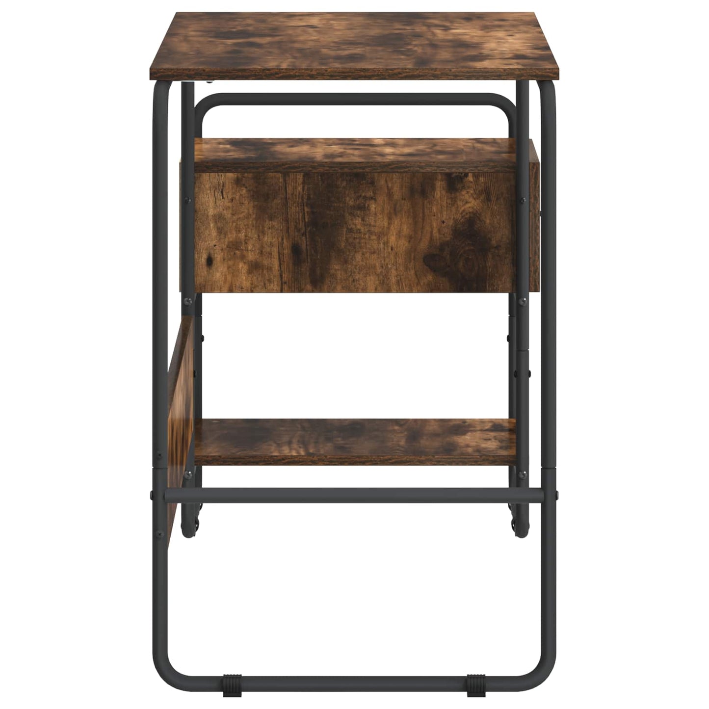Skrivebord med opbevaring Røget eg 131,5 x 50 x 75,5 cm