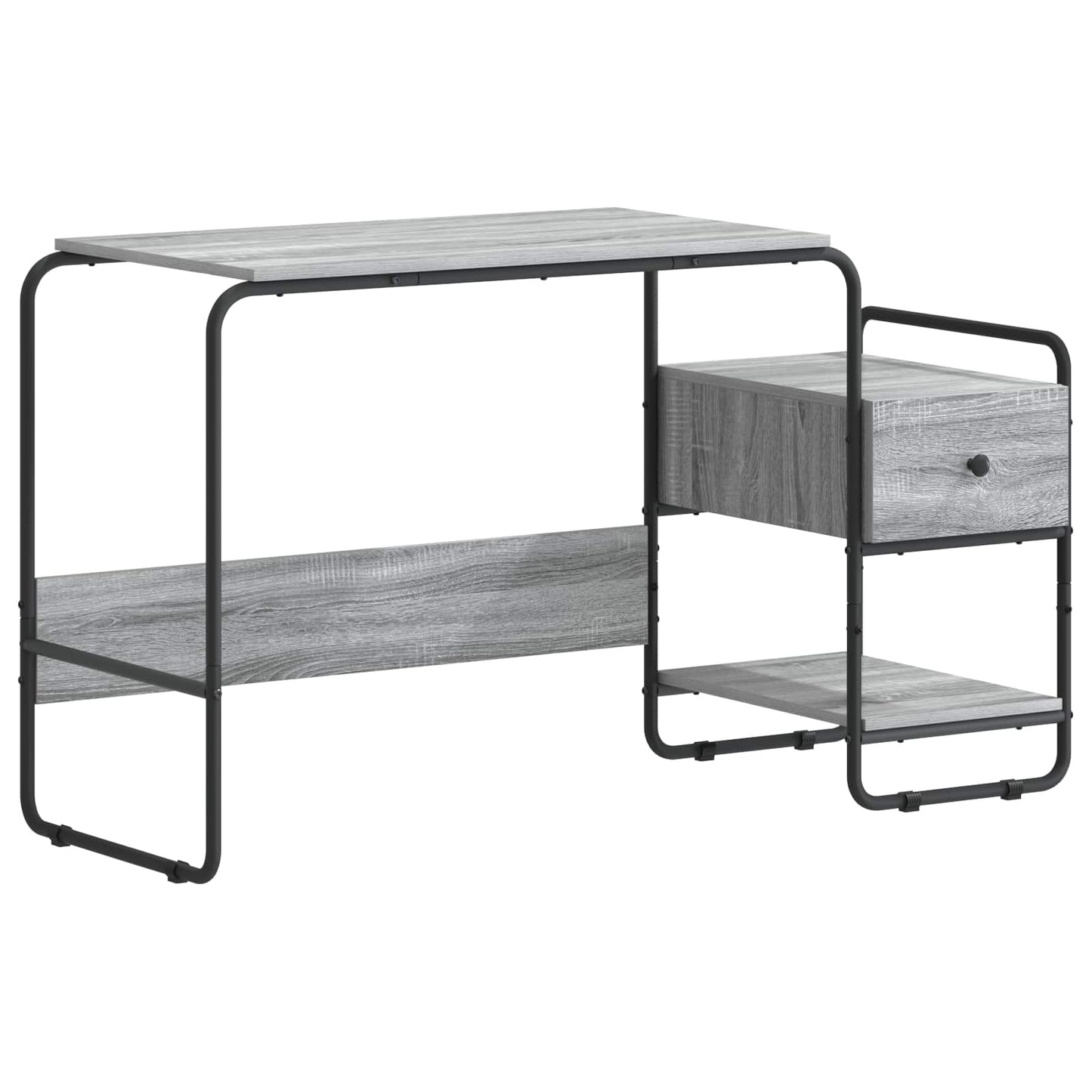 Skrivebord med opbevaring Grå Sonoma 131,5 x 50 x 75,5 cm