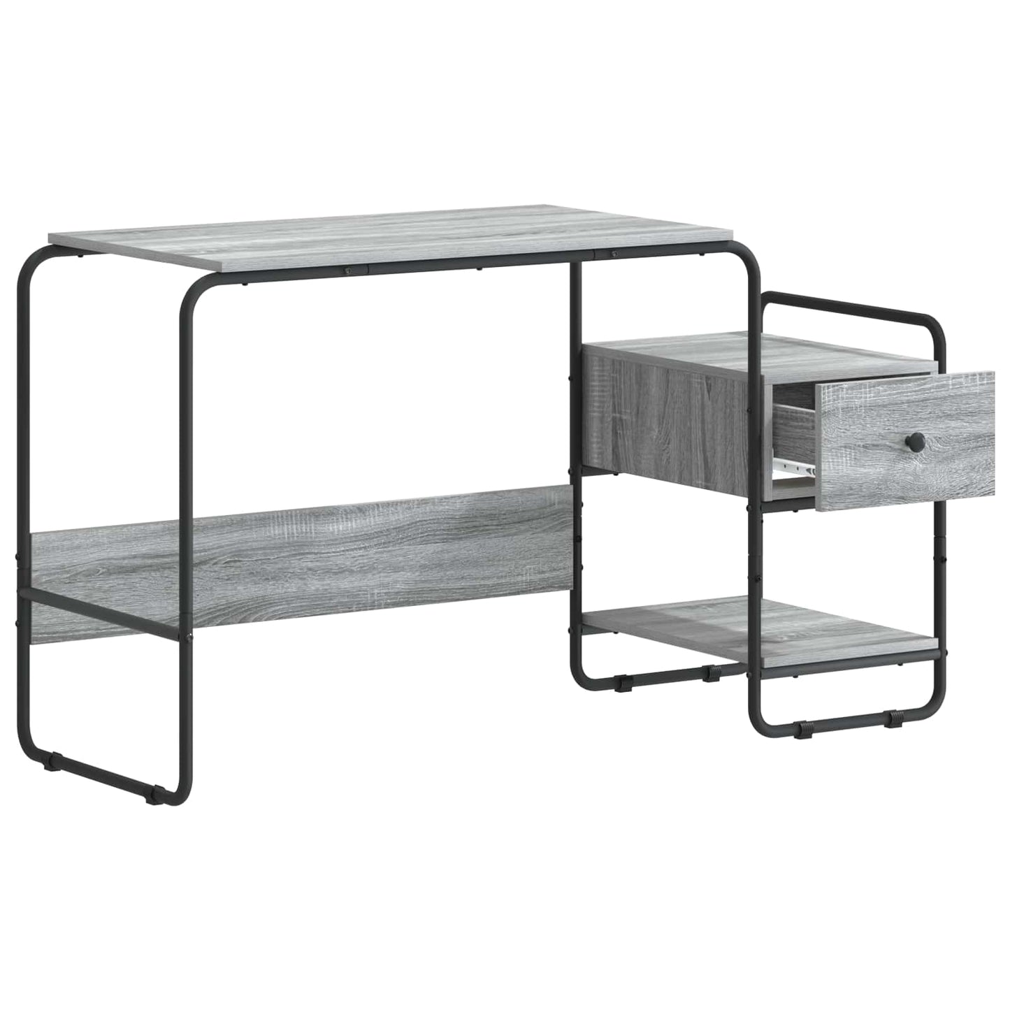 Skrivebord med opbevaring Grå Sonoma 131,5 x 50 x 75,5 cm
