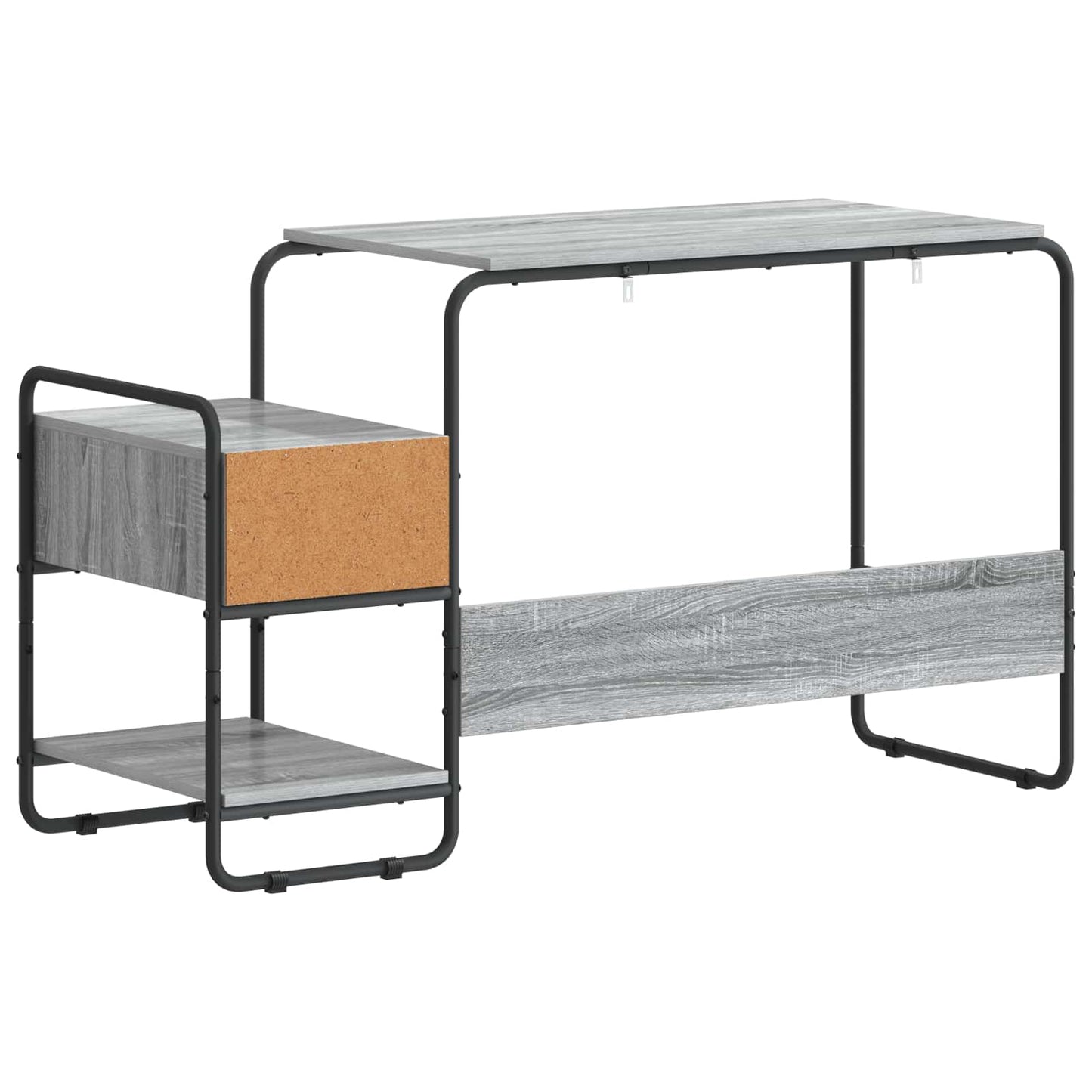 Skrivebord med opbevaring Grå Sonoma 131,5 x 50 x 75,5 cm