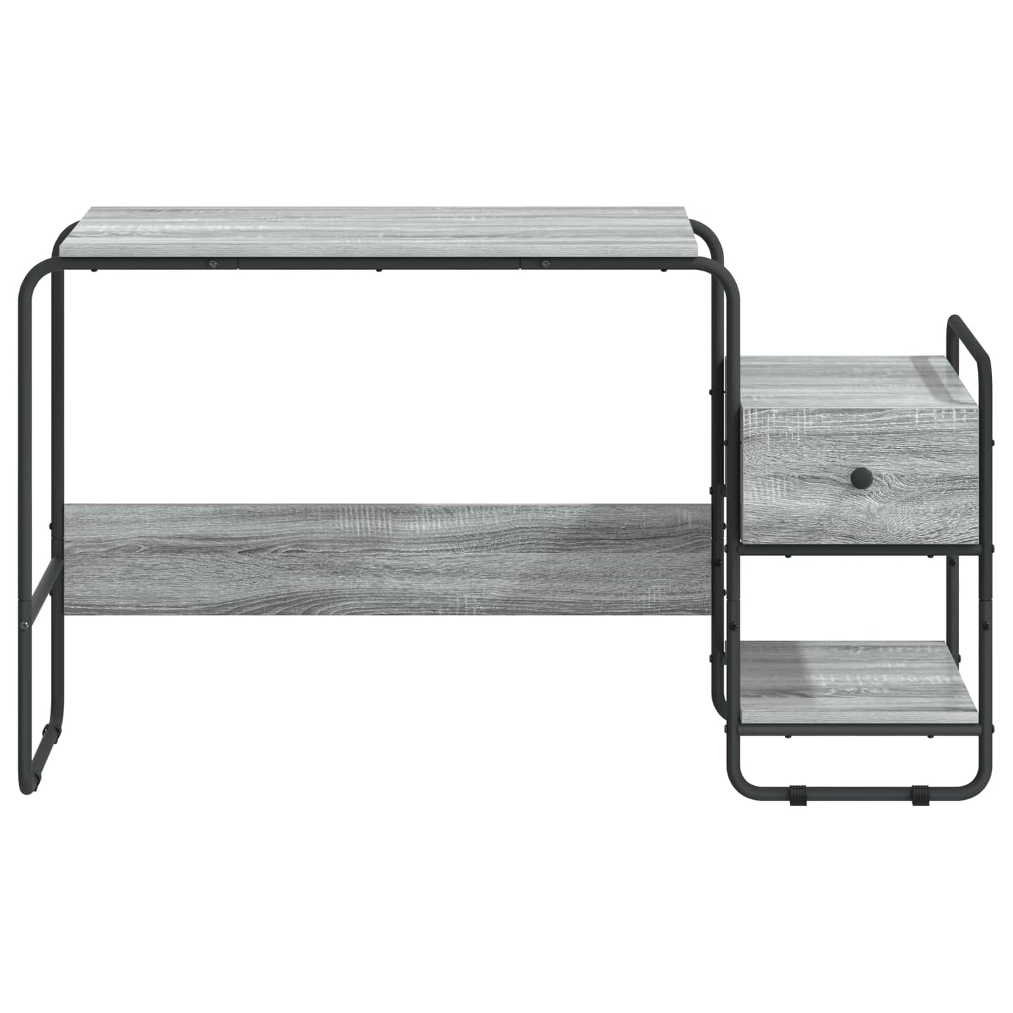 Skrivebord med opbevaring Grå Sonoma 131,5 x 50 x 75,5 cm
