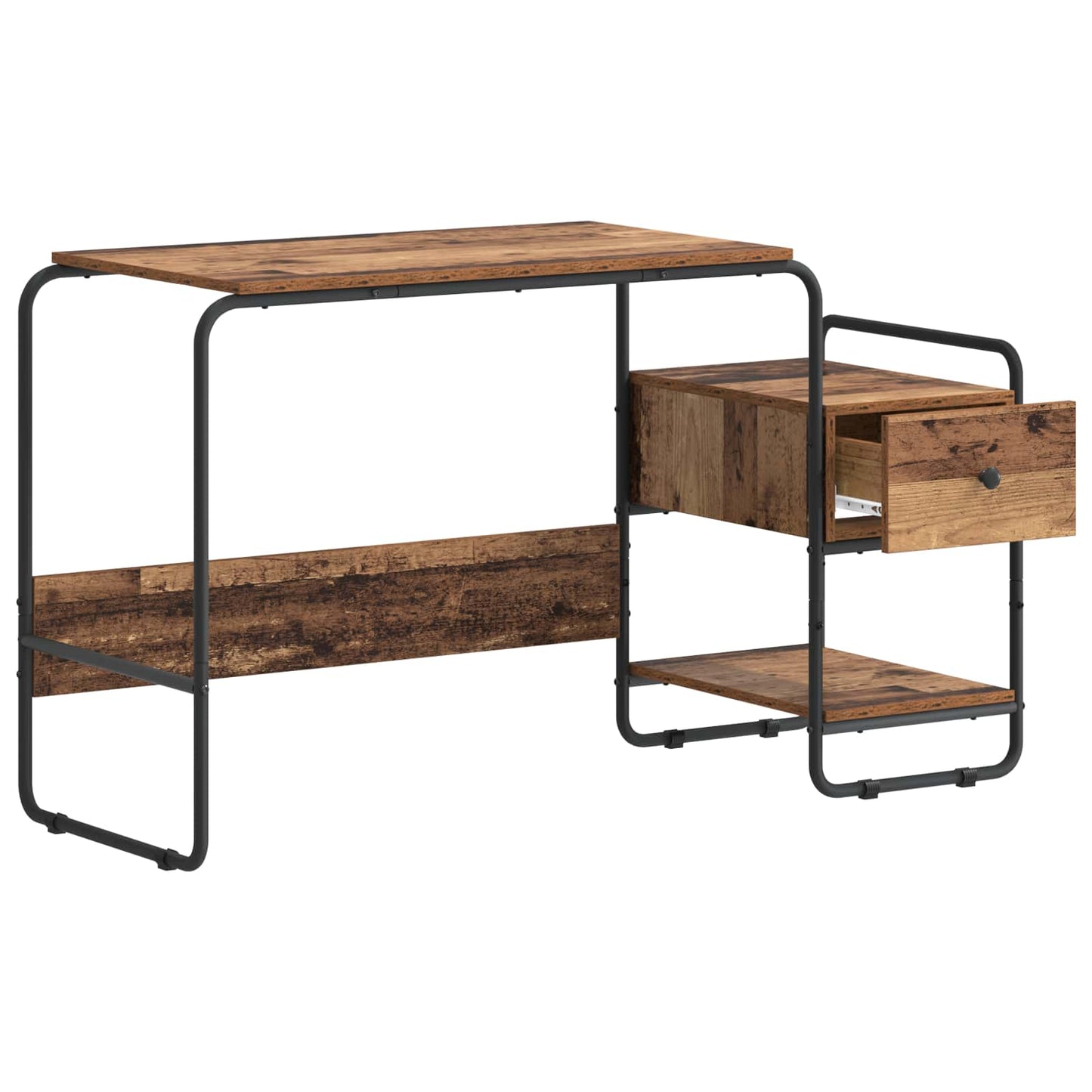 Skrivebord med opbevaring Egetræ 131,5 x 50 x 75,5 cm
