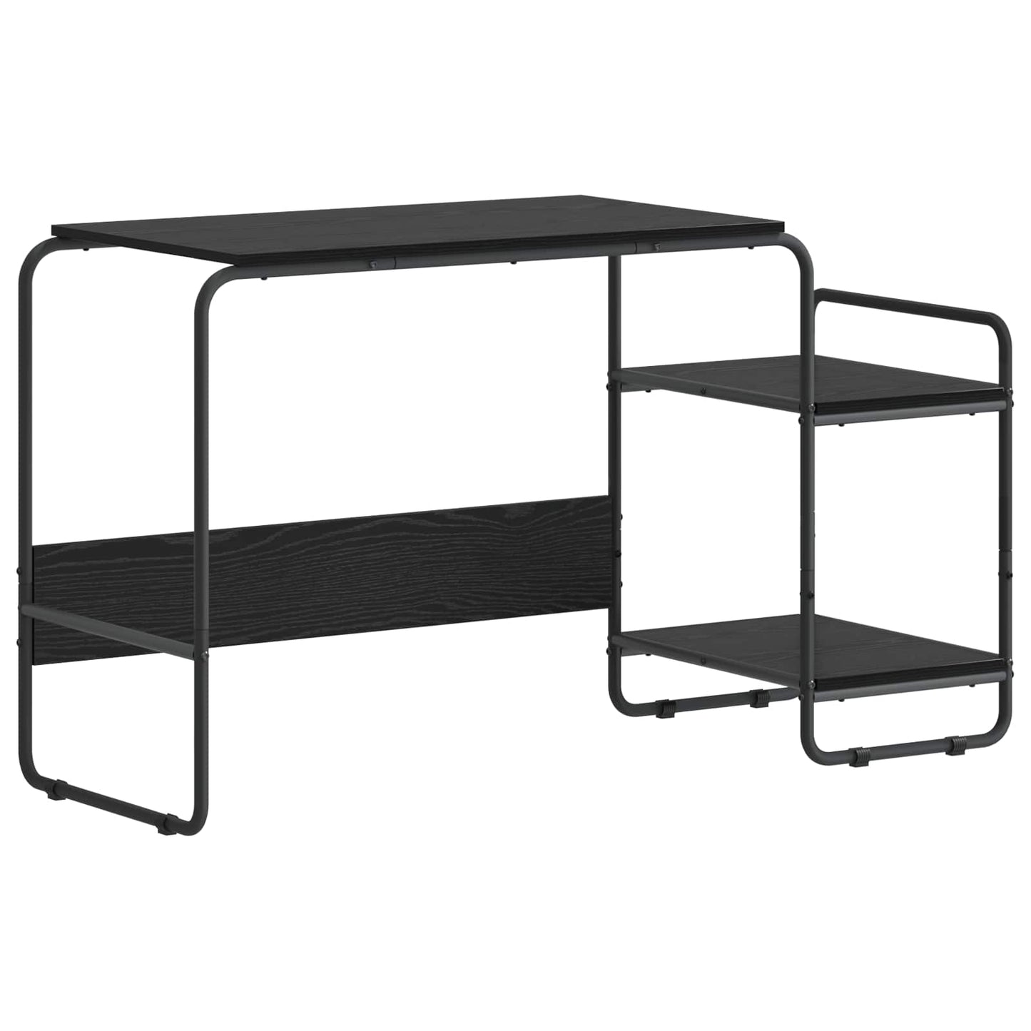 Skrivebord med opbevaring Sort eg 131,5 x 50 x 75,5 cm