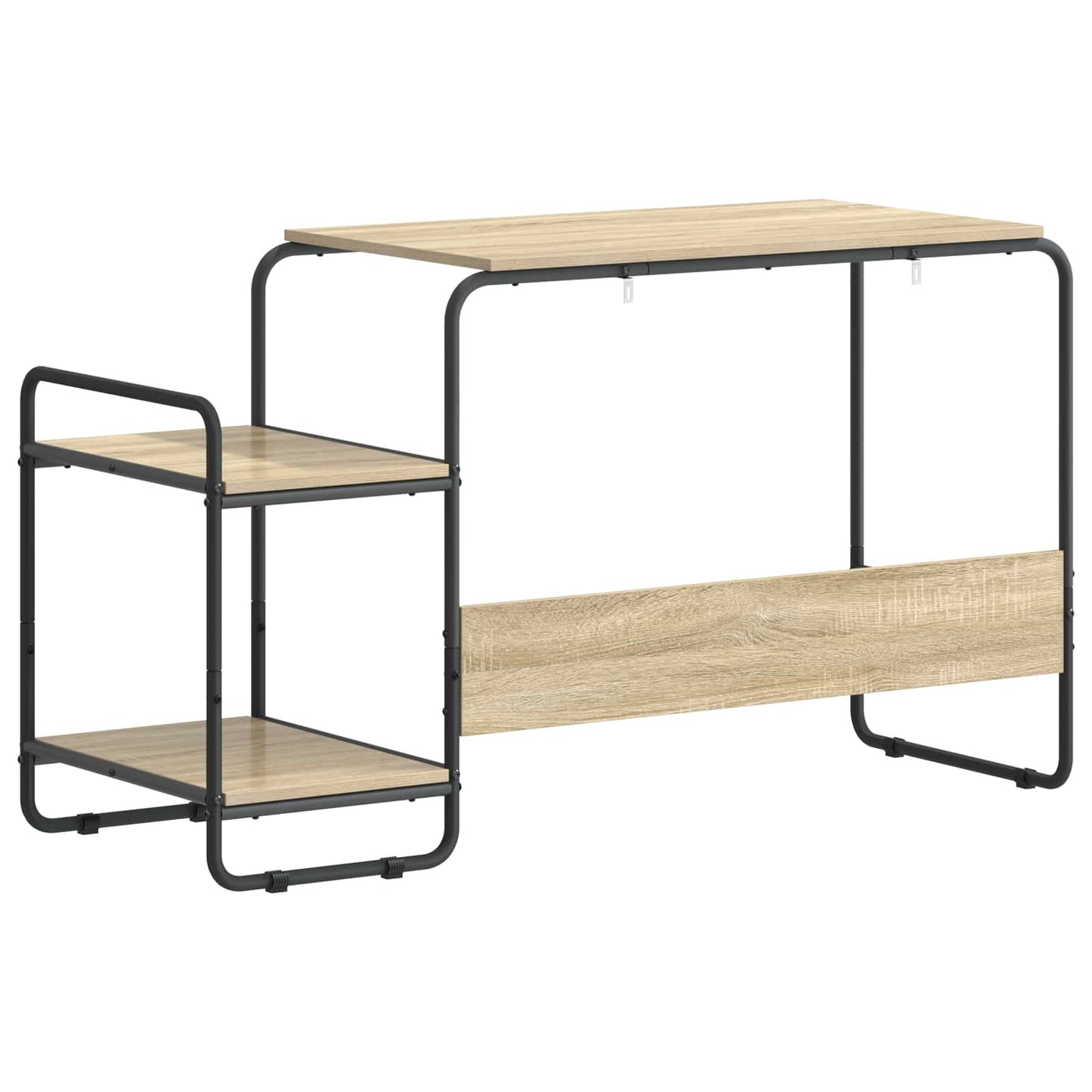 Skrivebord med opbevaring Sonoma-eg 131,5 x 50 x 75,5 cm