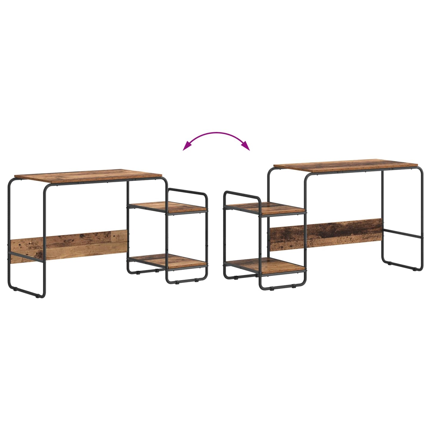 Skrivebord med opbevaring Egetræ 131,5 x 50 x 75,5 cm