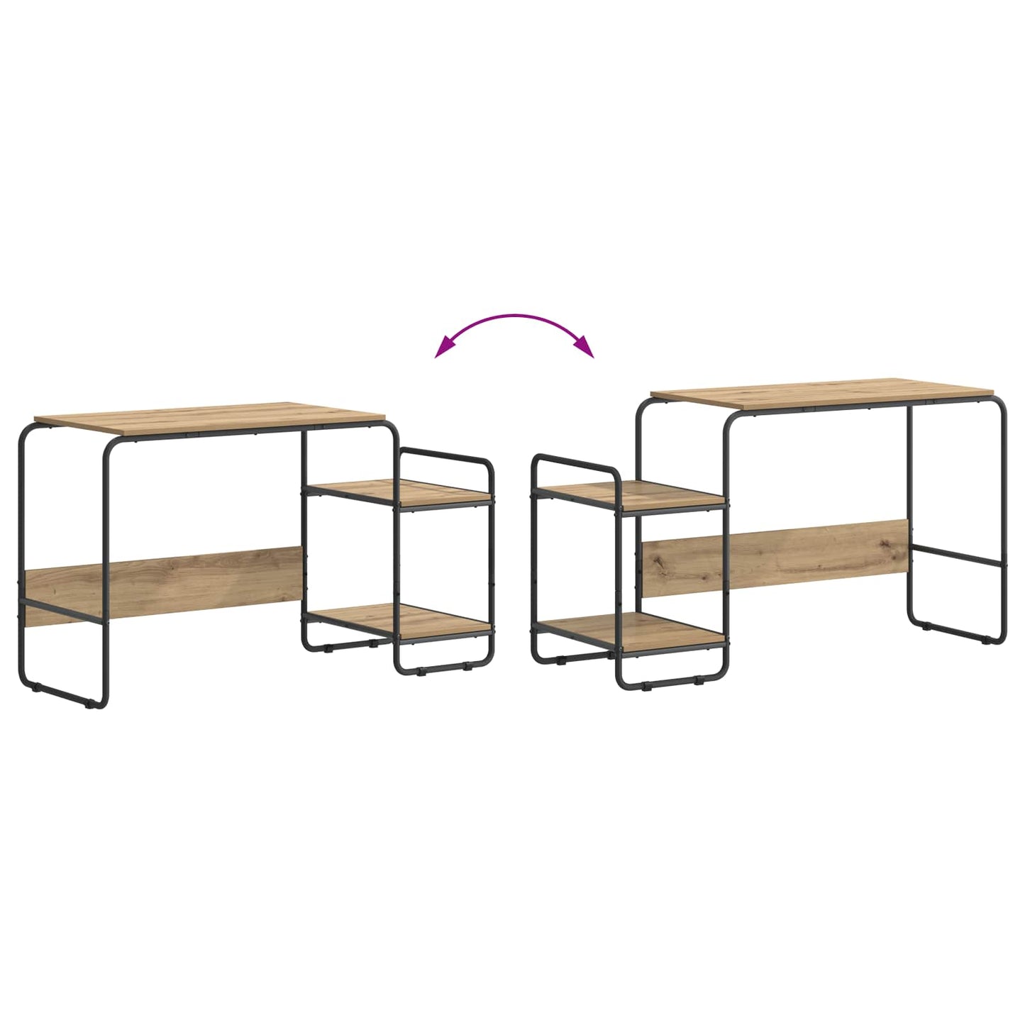 Skrivebord med opbevaring Artisan-eg 131,5 x 50 x 75,5 cm