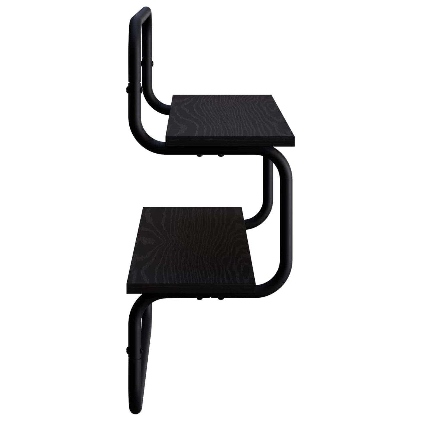Væghylde i 2 niveauer Sort eg 60 x 24,5 x 61 cm Konstrueret træ