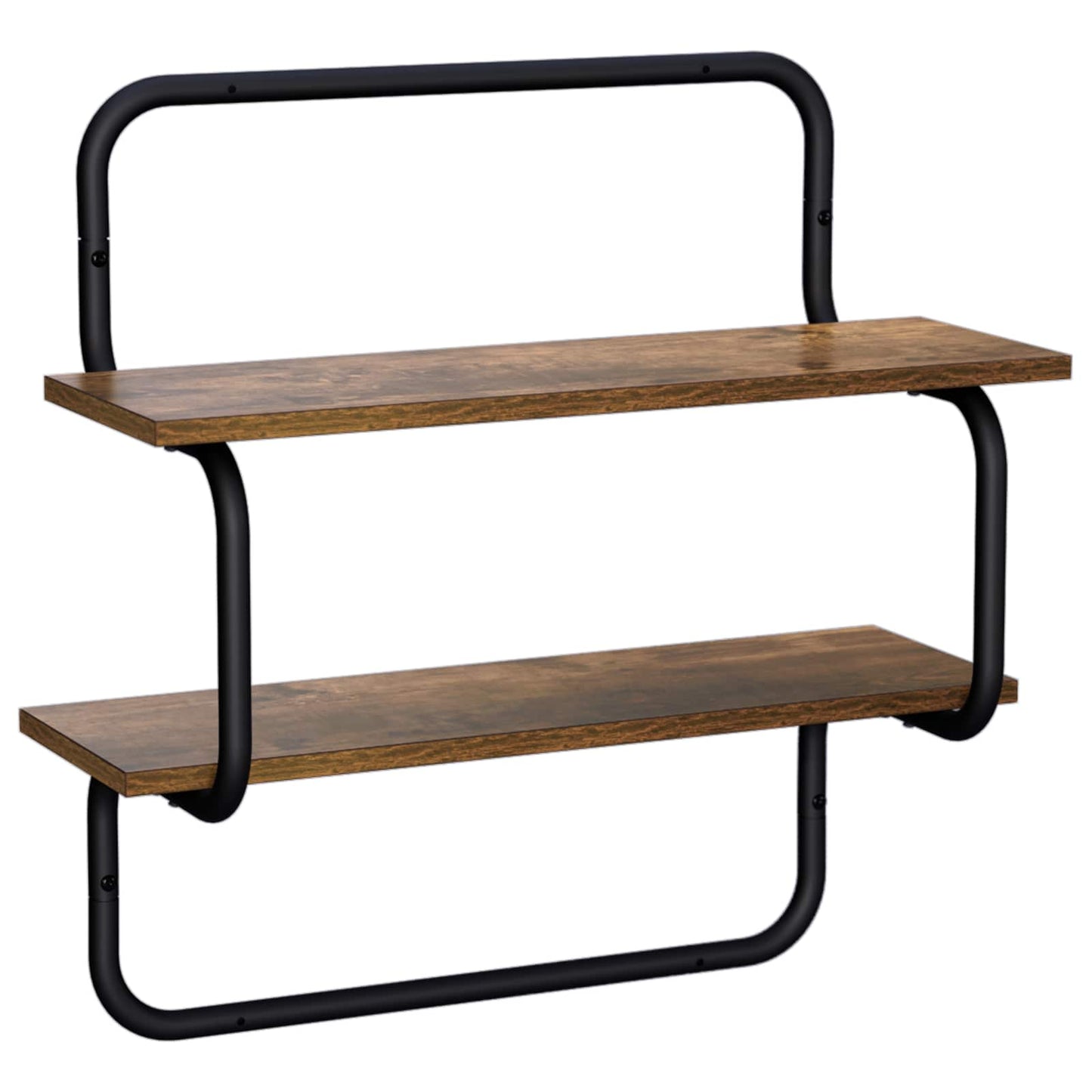 Væghylde med 2 niveauer Røget eg 60 x 24,5 x 61 cm