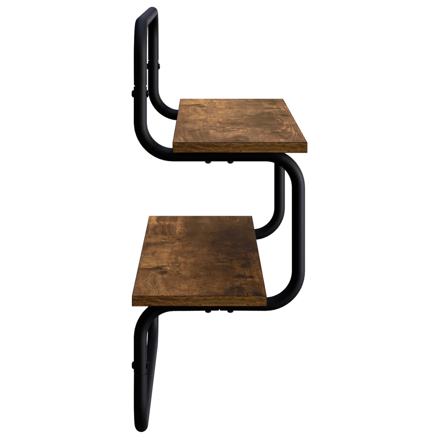 Væghylde med 2 niveauer Røget eg 60 x 24,5 x 61 cm