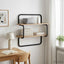 Væghylde med 2 niveauer Artisan-eg 40 x 24,5 x 61 cm