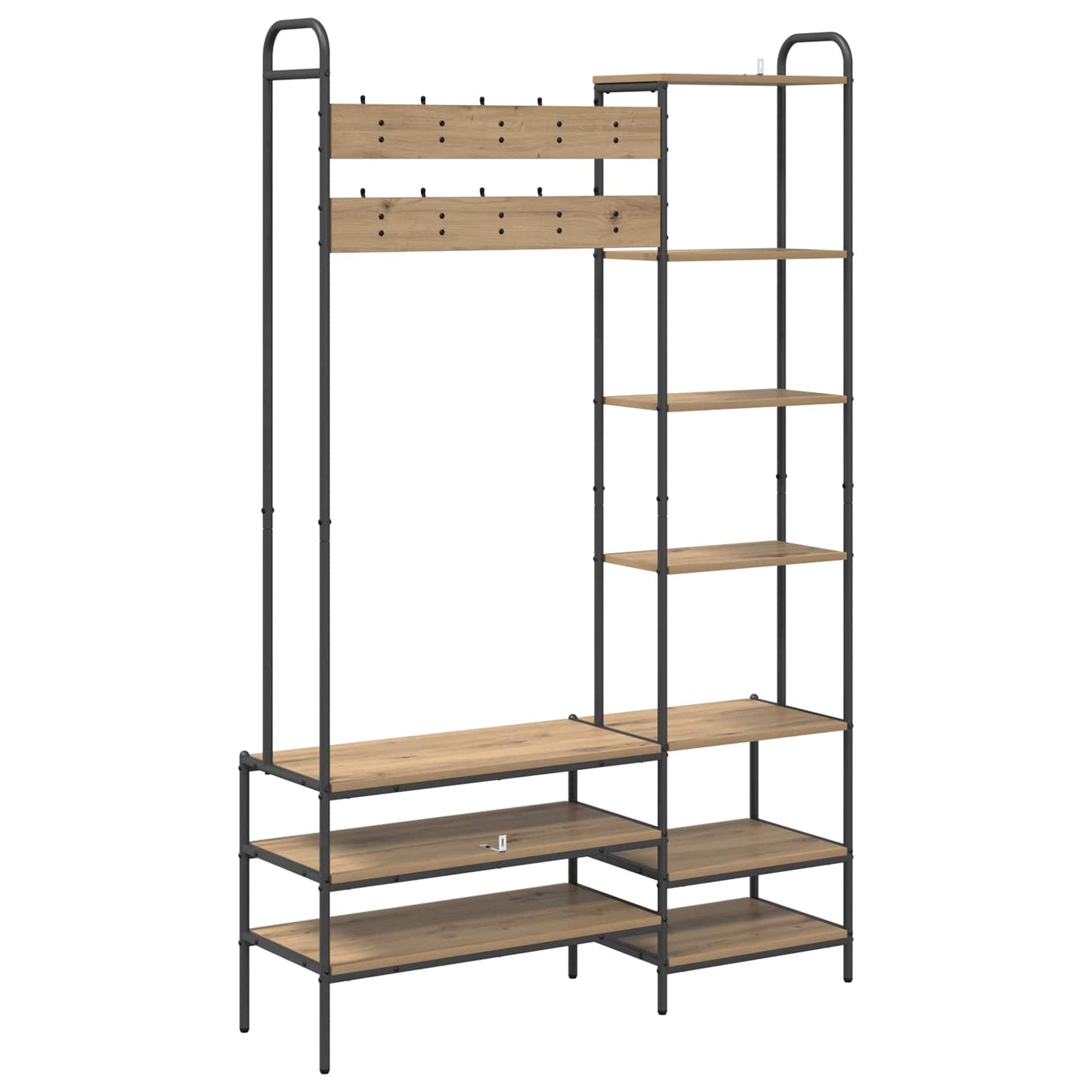 Knagerække med sko bænk Artisan-eg 120,5 x 34 x 190 cm