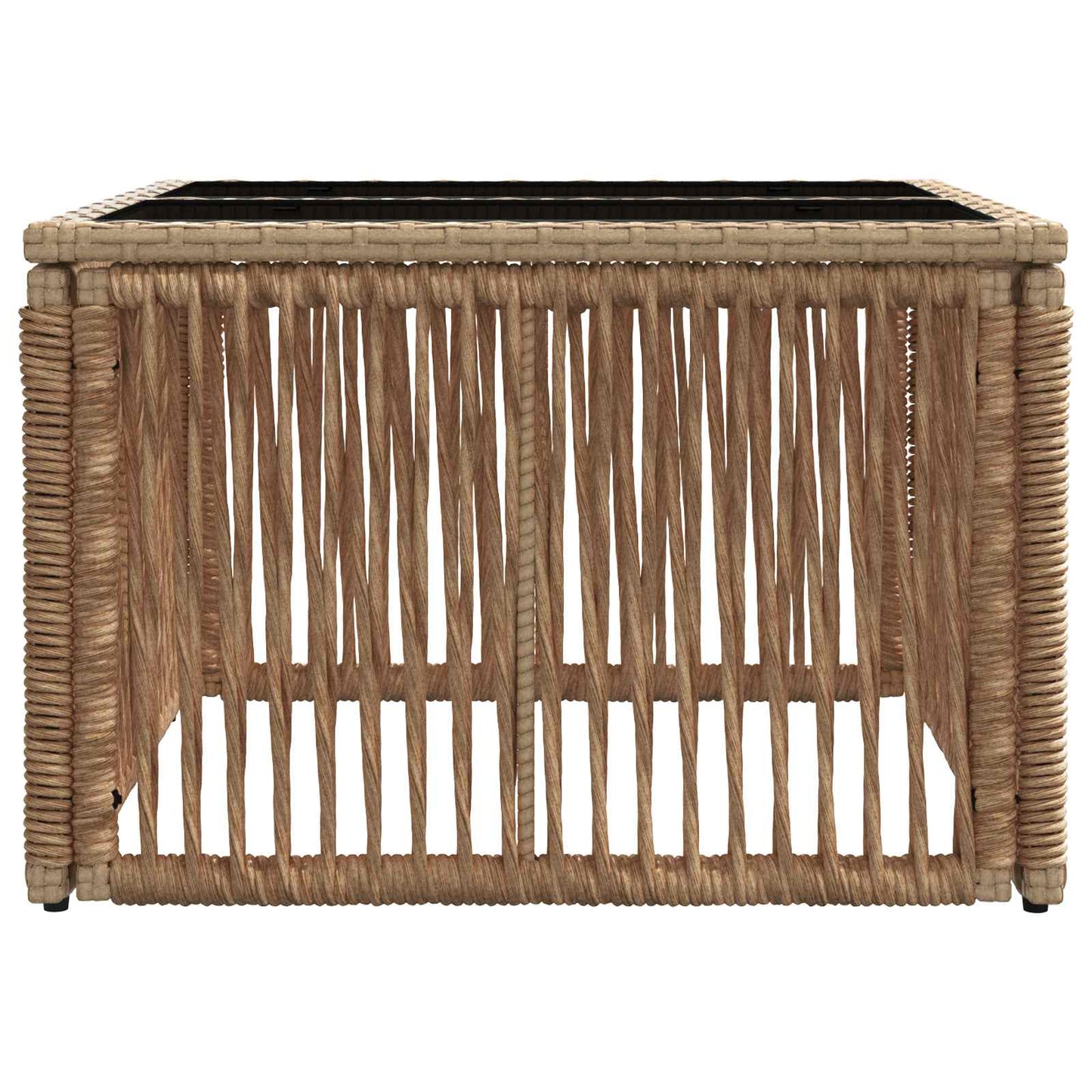 Havemøbel Bord Beige og sort 55 x 55 x 37 cm PE Rattan og Glas
