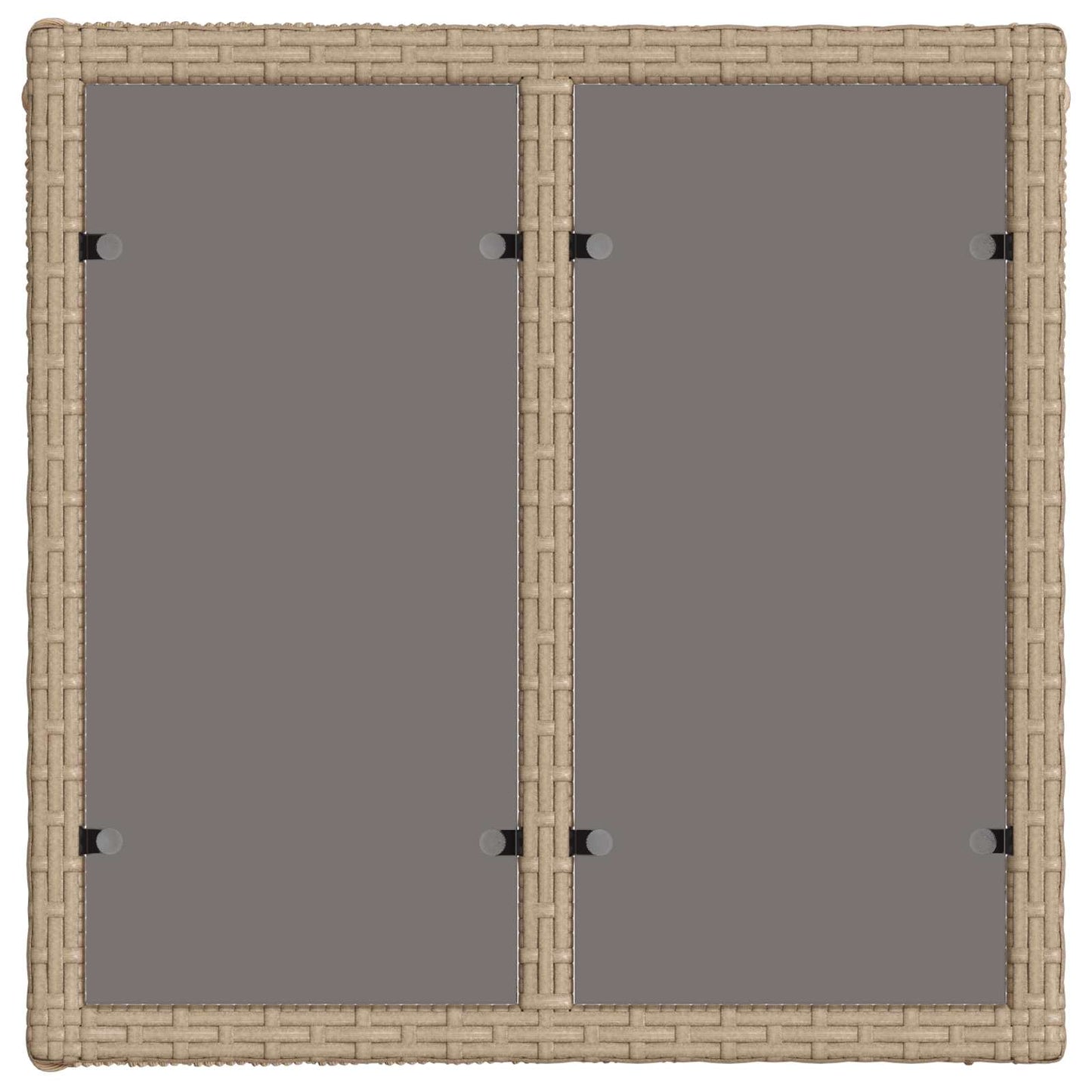 Havemøbel Bord Beige og sort 55 x 55 x 37 cm PE Rattan og Glas