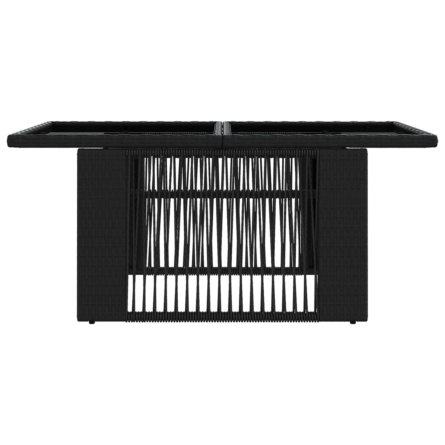 Havemøbel Bord Sort 100 x 55 x 37 cm PE Rattan og Glas