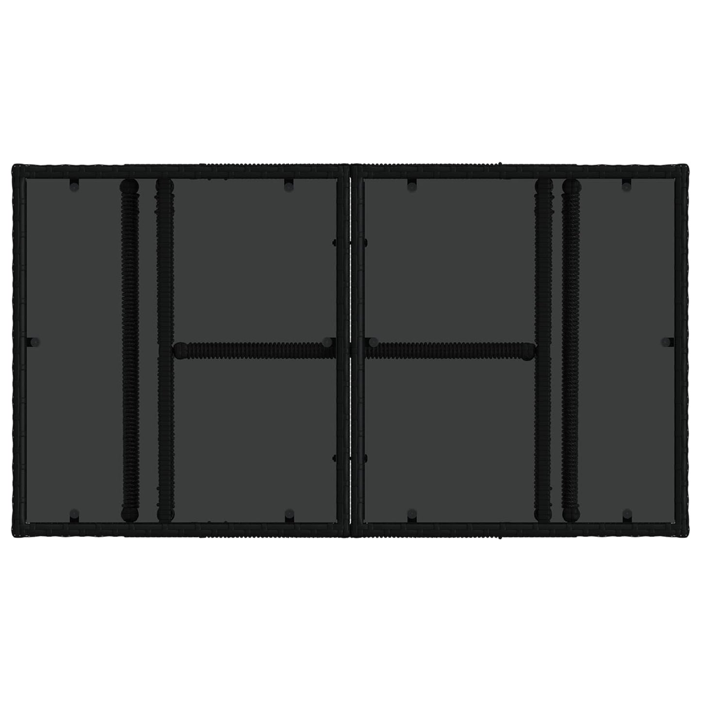 Havemøbel Bord Sort 100 x 55 x 37 cm PE Rattan og Glas