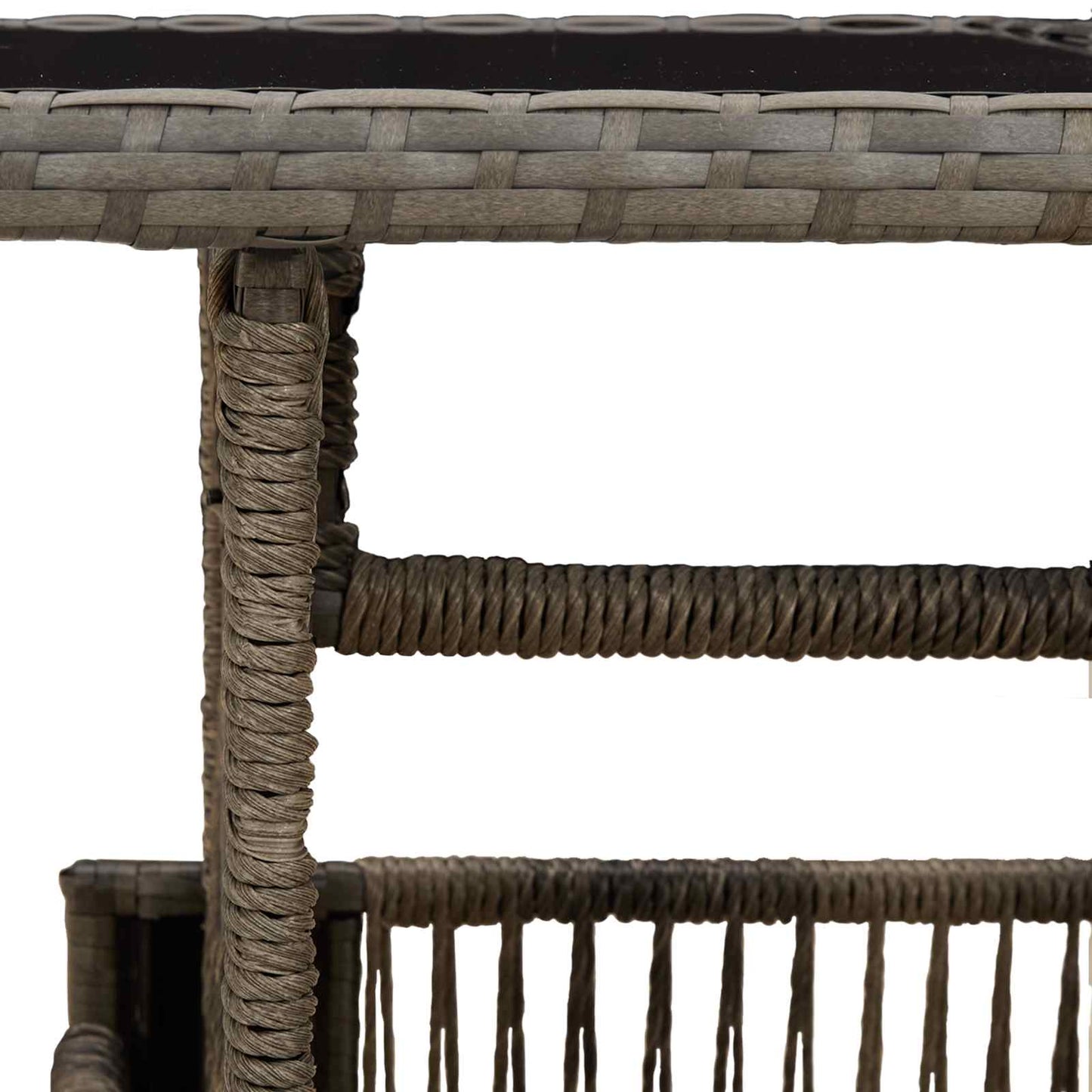 Havemøbel Bord Grå 100 x 55 x 37 cm PE Rattan og Glas
