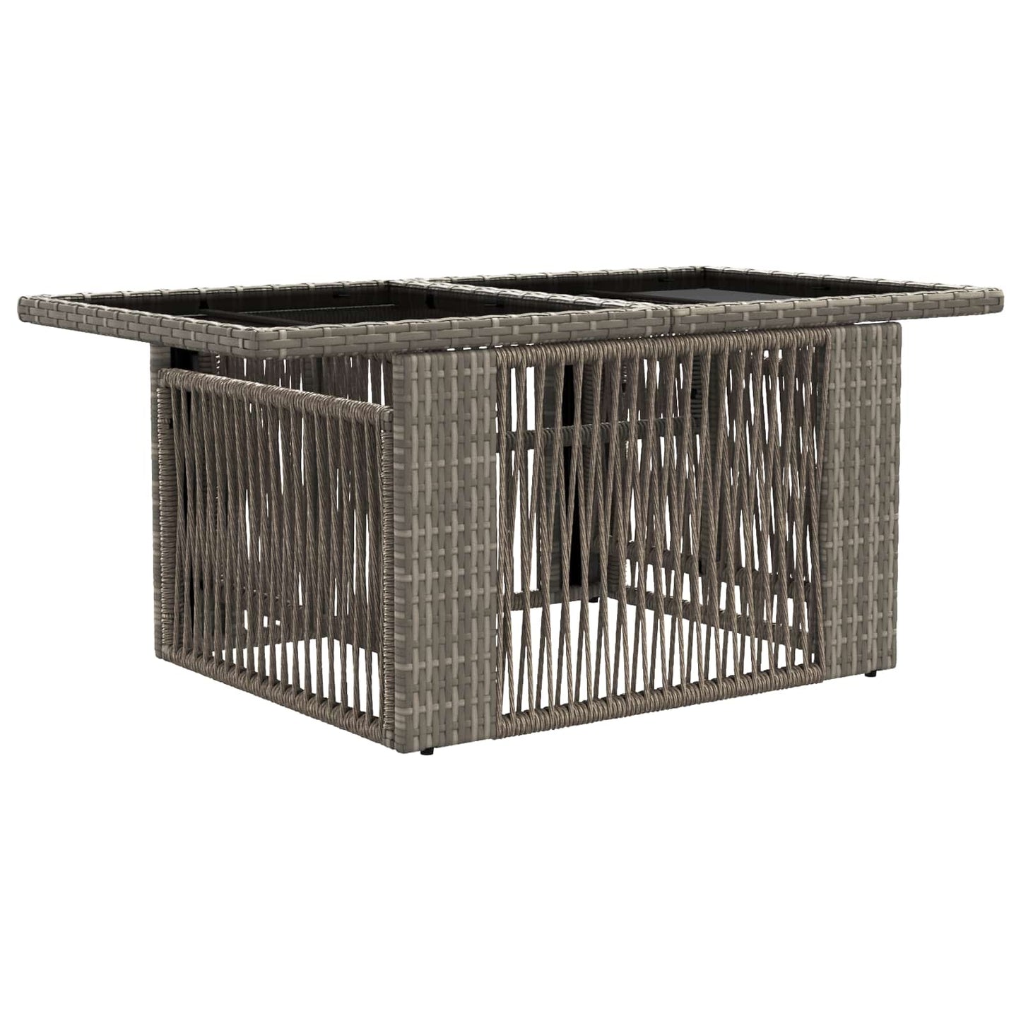 Havemøbel Bord Grå 100 x 55 x 37 cm PE Rattan og Glas