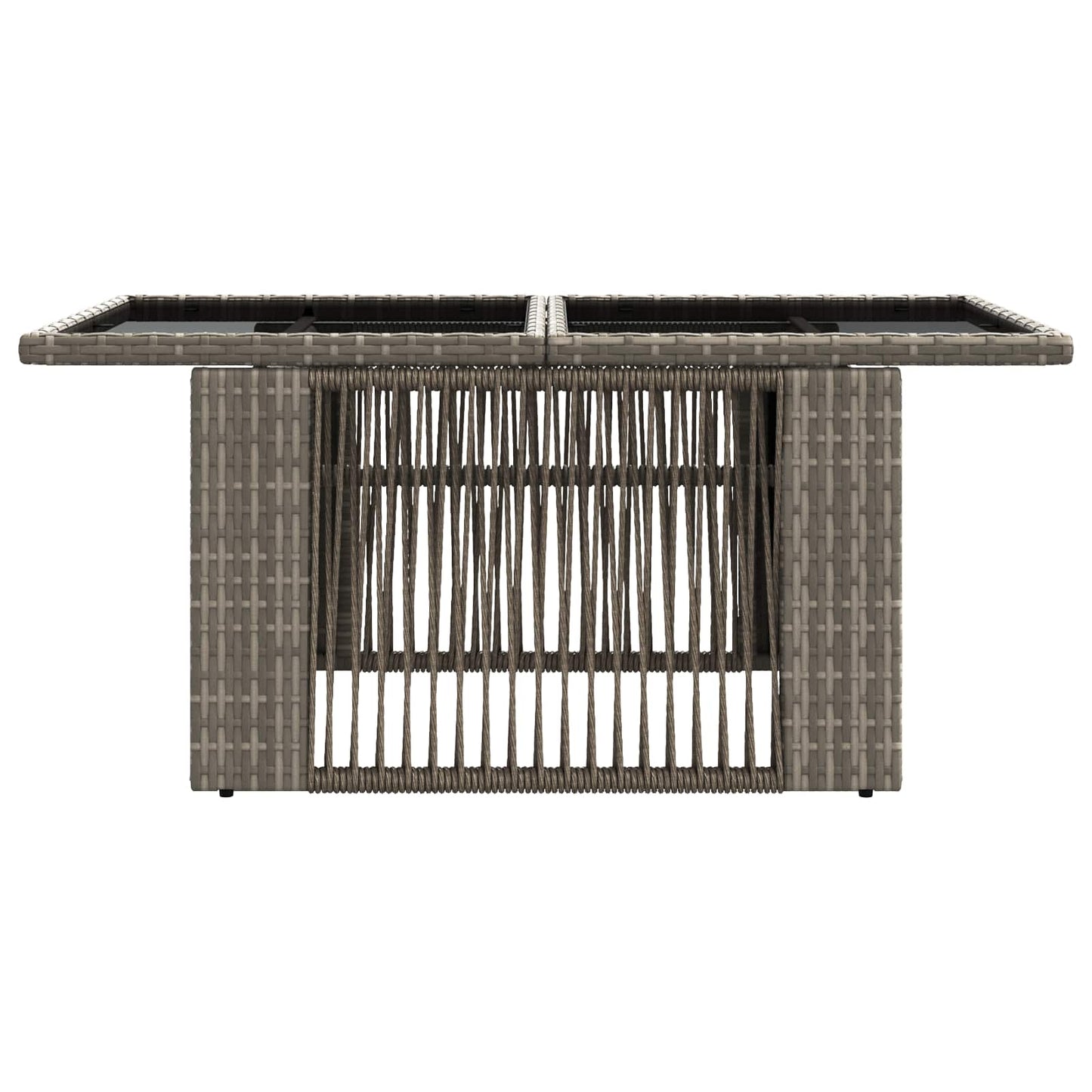 Havemøbel Bord Grå 100 x 55 x 37 cm PE Rattan og Glas