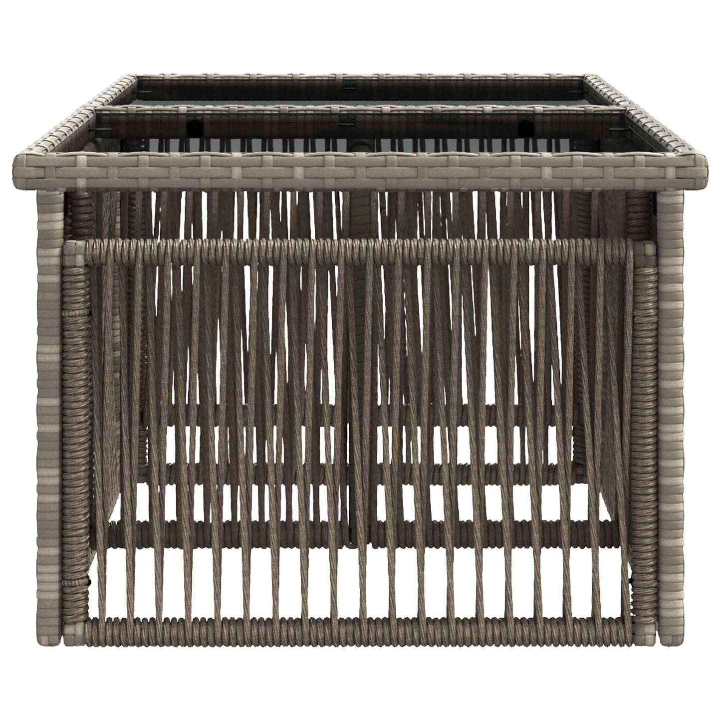 Havemøbel Bord Grå 100 x 55 x 37 cm PE Rattan og Glas