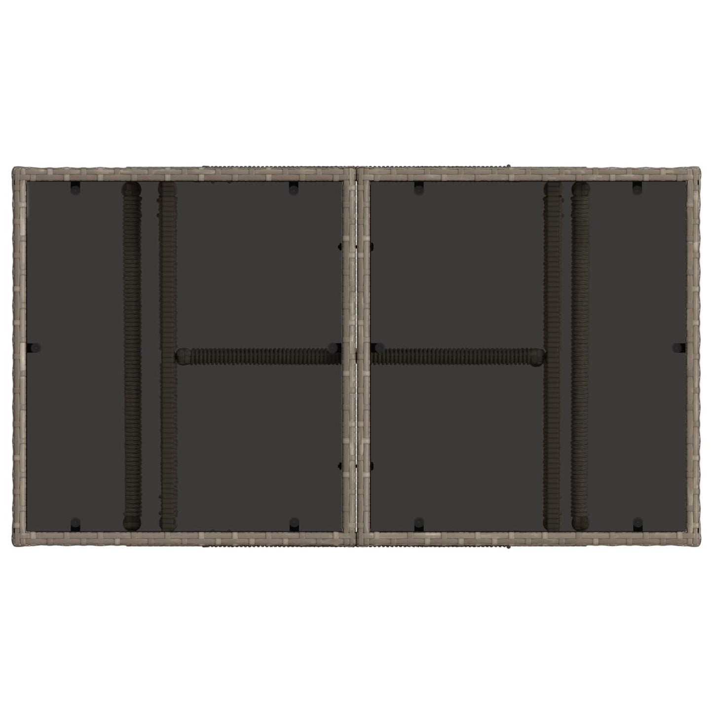 Havemøbel Bord Grå 100 x 55 x 37 cm PE Rattan og Glas