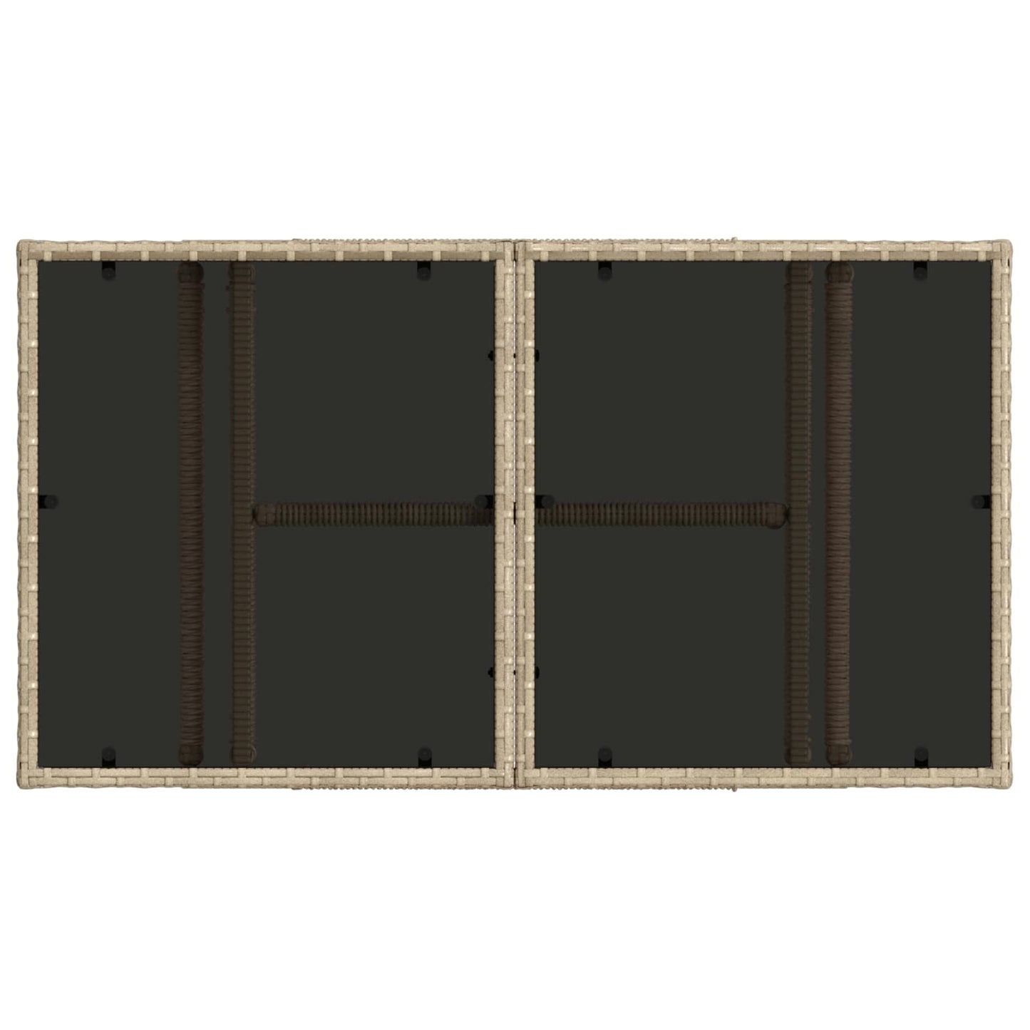 Havemøbel Bord Beige 100 x 55 x 37 cm PE Rattan og Glas