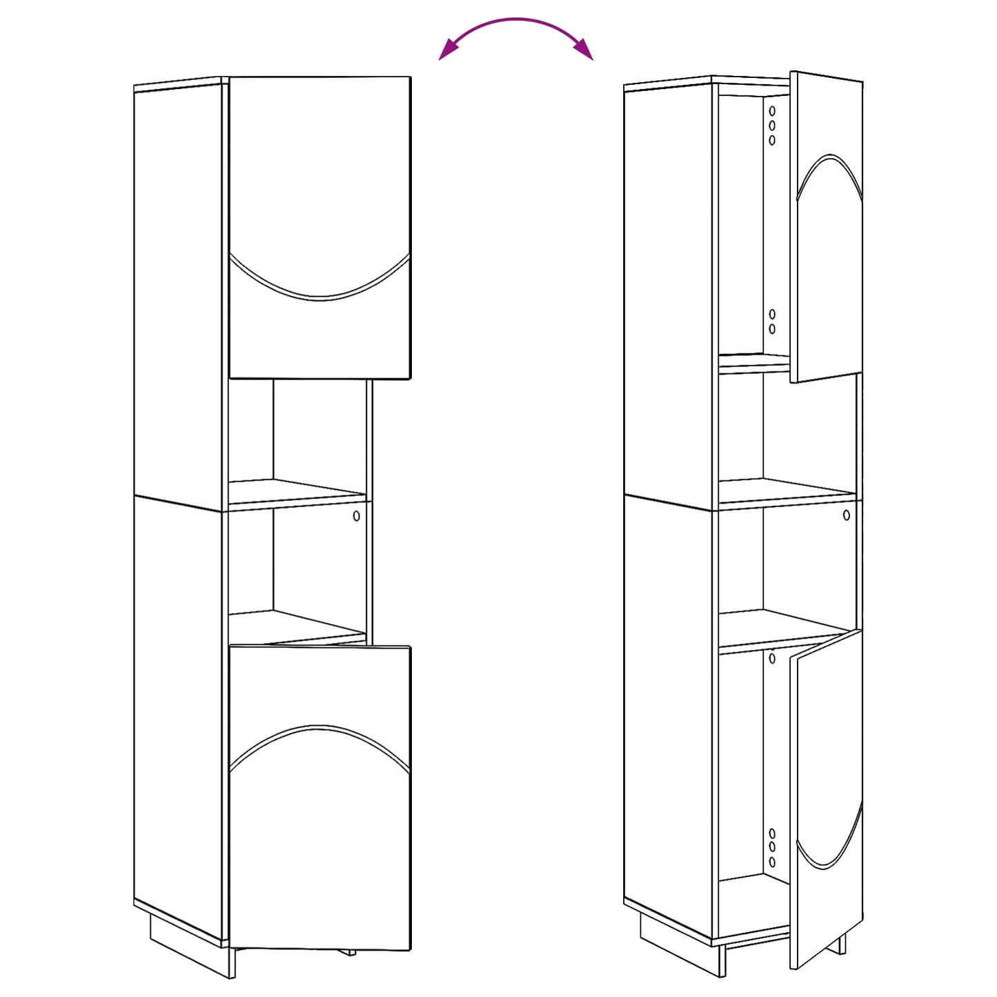 Badeværelsesskabsæt 3 stk. Artisan-eg Konstrueret træ
