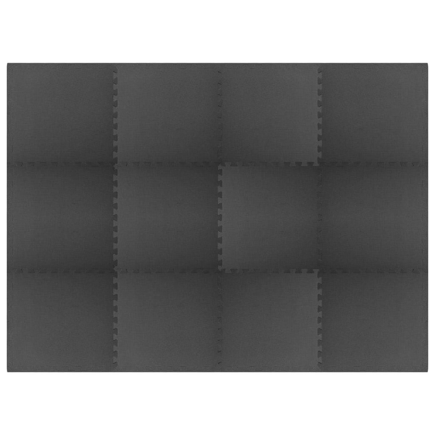 Poolbundmåtte 12 pcs Sort 4,32 ㎡ EVA skum