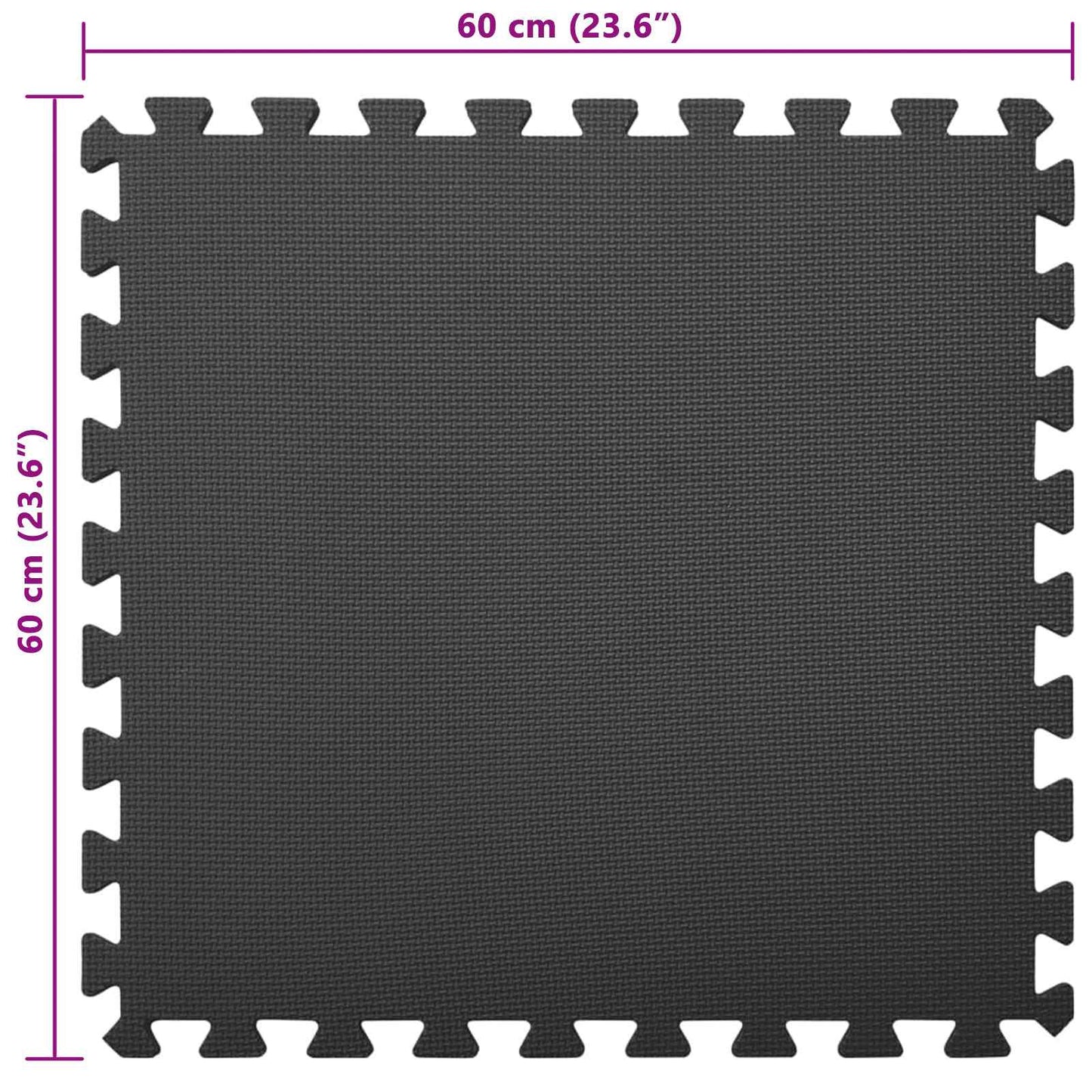 Poolbundmåtte 12 pcs Sort 4,32 ㎡ EVA skum