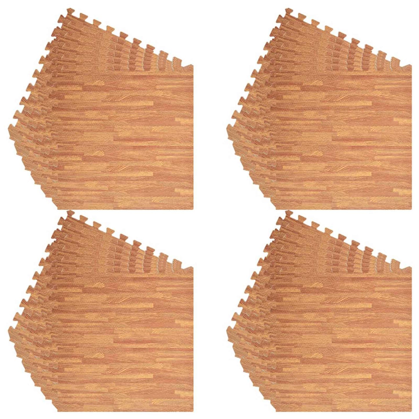 Poolbundmåtte 24 pcs træ 8,64 ㎡ EVA skum