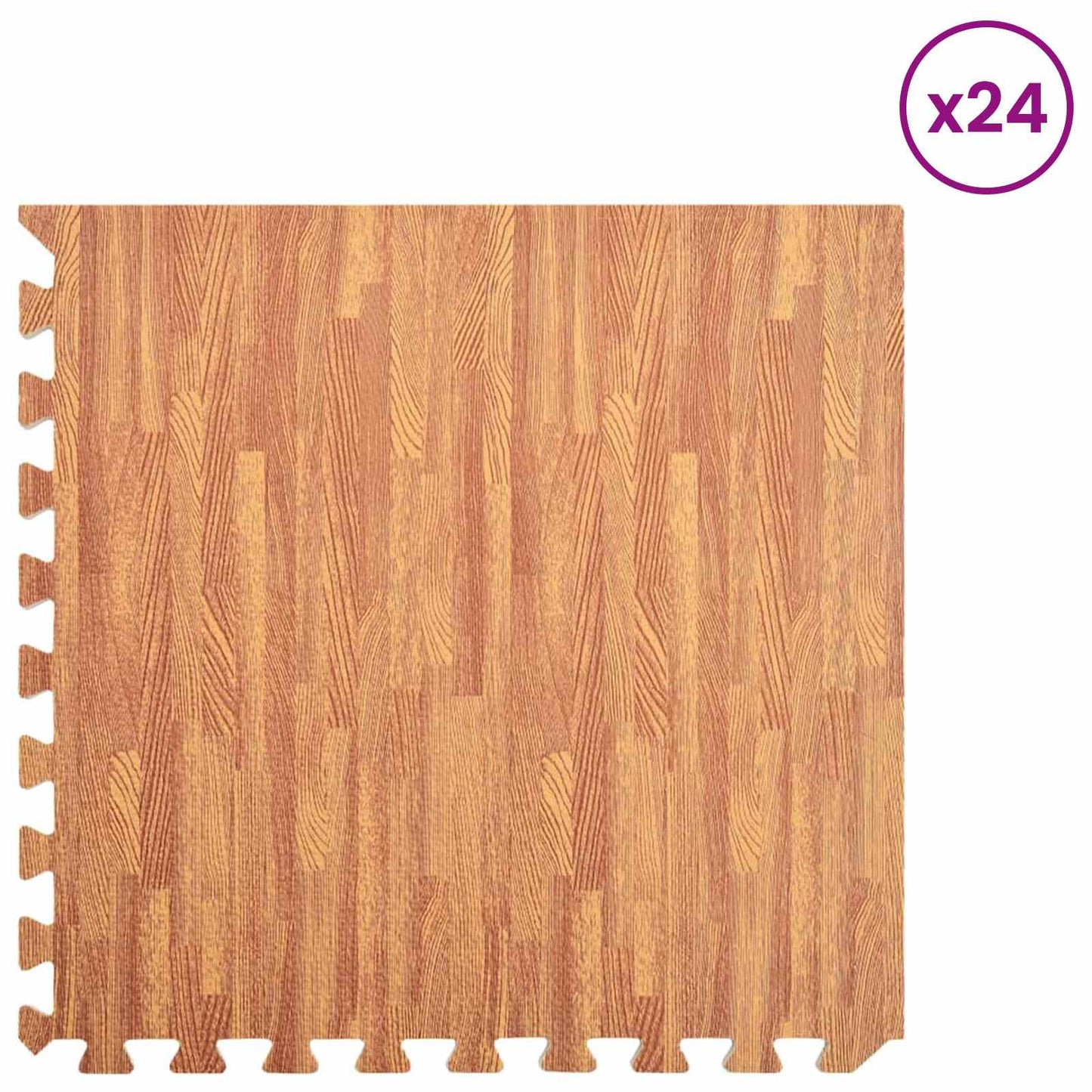 Poolbundmåtte 24 pcs træ 8,64 ㎡ EVA skum