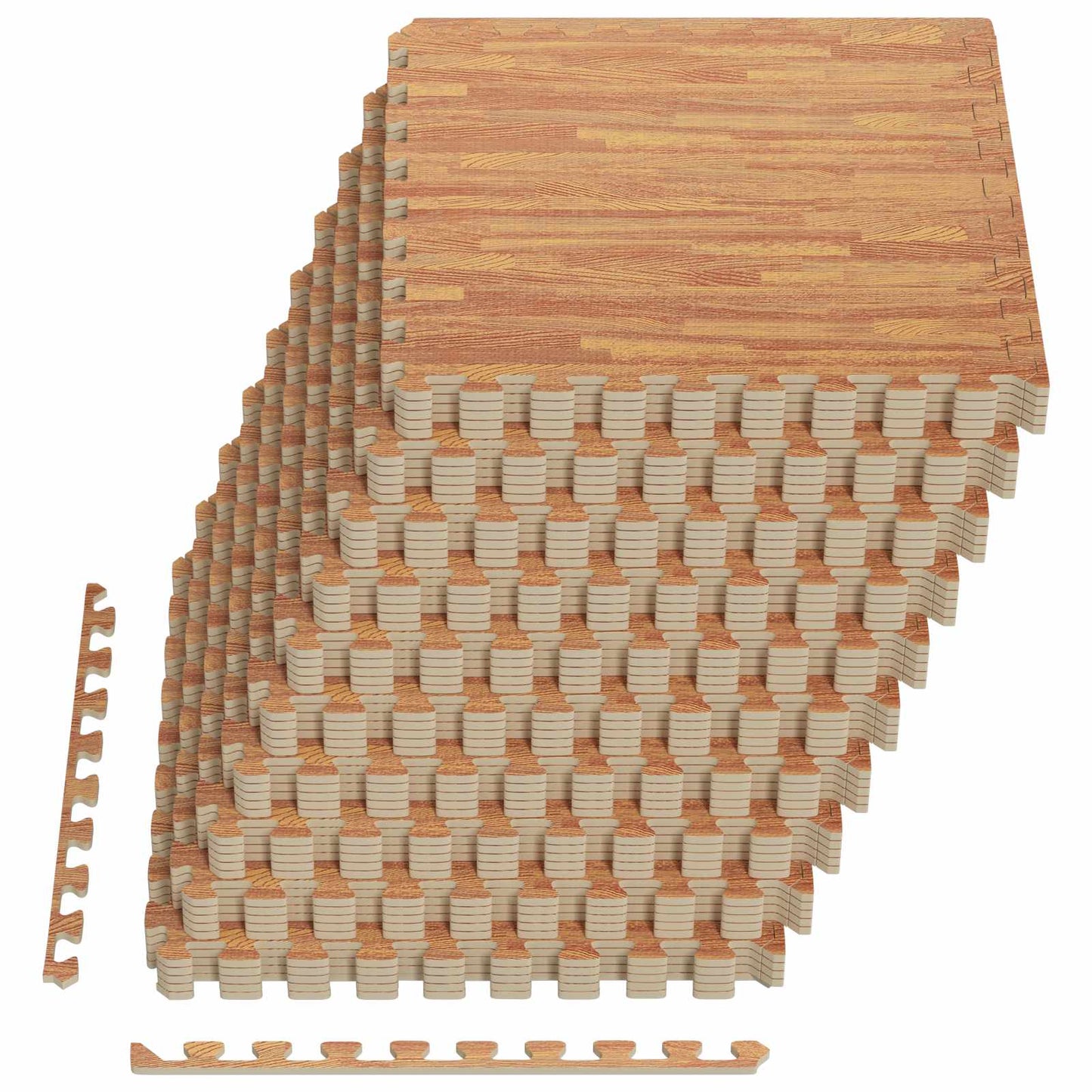 Poolbundmåtte 50 pcs træ 18 m² EVA skum