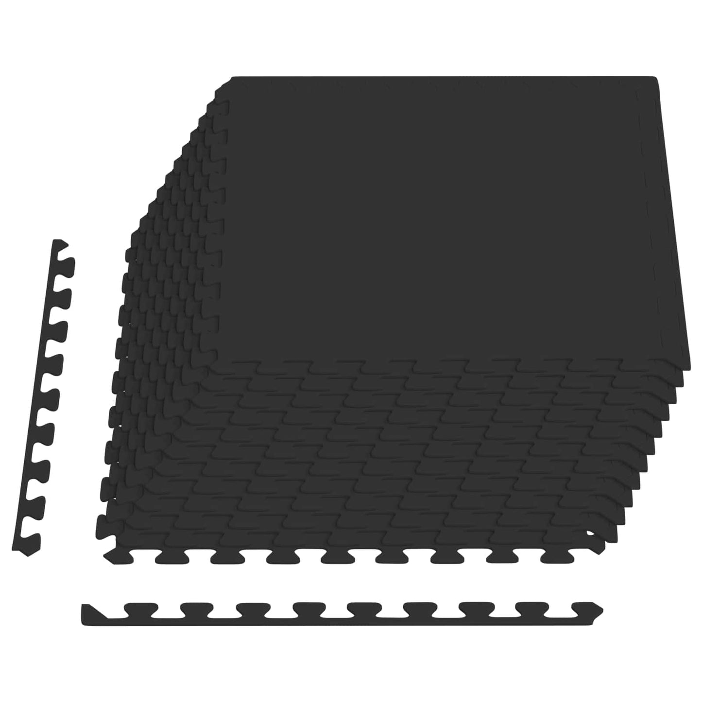 Poolbundmåtte 12 pcs Sort 4,32 m² EVA skum
