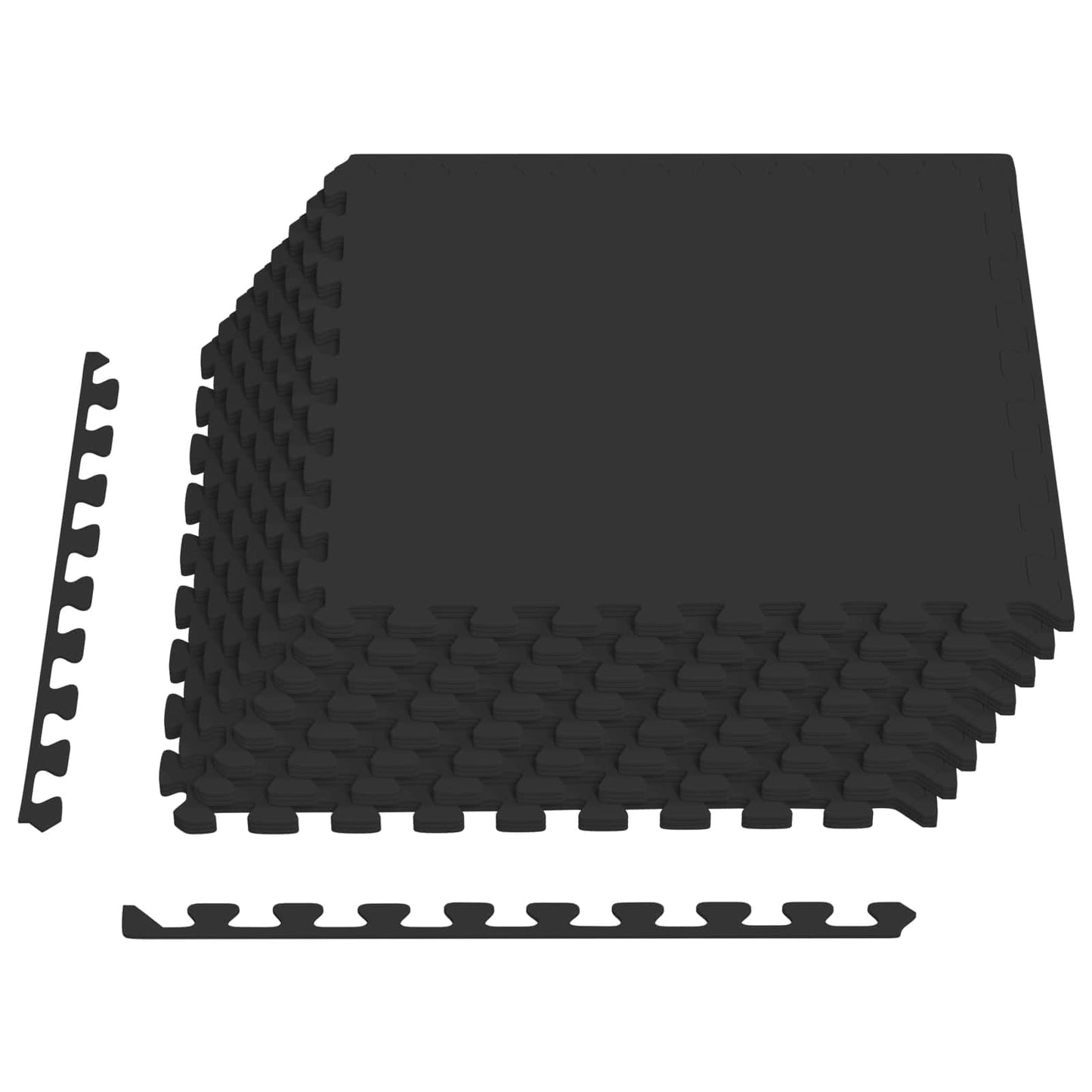 Poolbundmåtte 24 pcs Sort 8,64 m² EVA skum