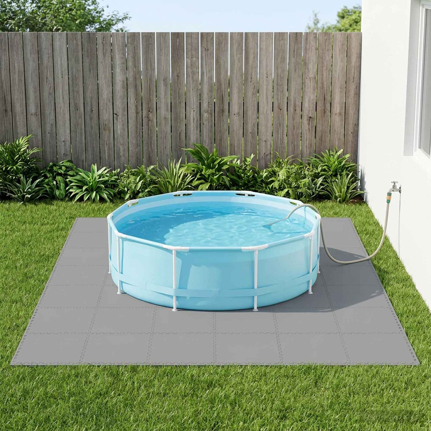 Poolbundmåtte 24 pcs Grå 8,64 m² EVA skum