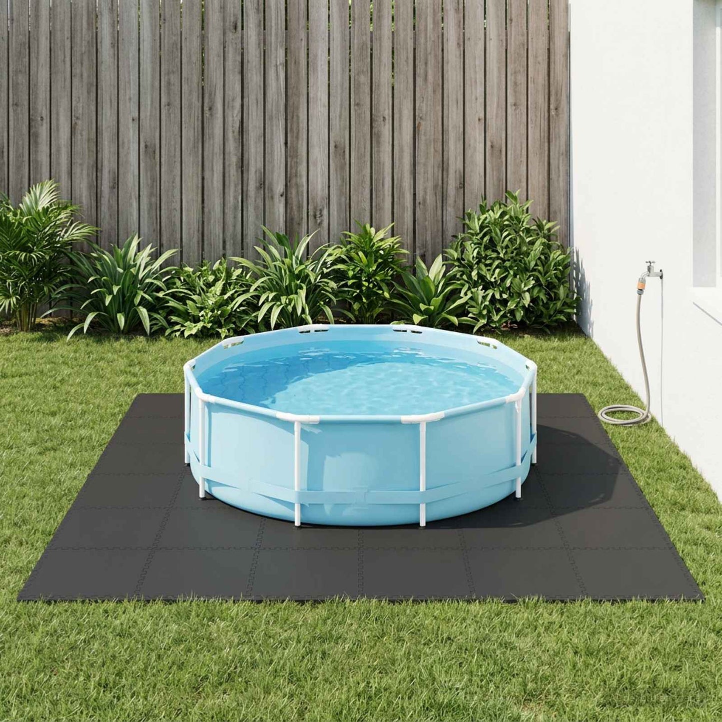 Poolbundmåtte 40 pcs Sort 14,4 m² EVA skum