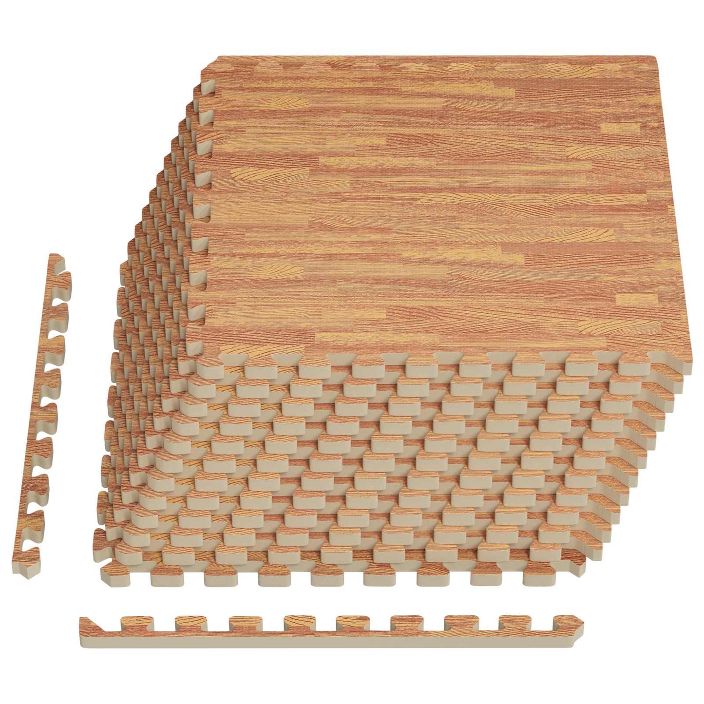 Poolbundmåtte 12 pcs træ 4,32 m² EVA skum