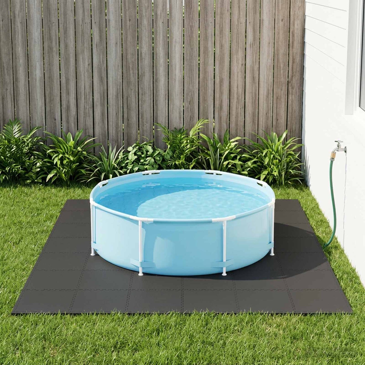 Poolbundmåtte 24 pcs Sort 8,64 m² EVA skum