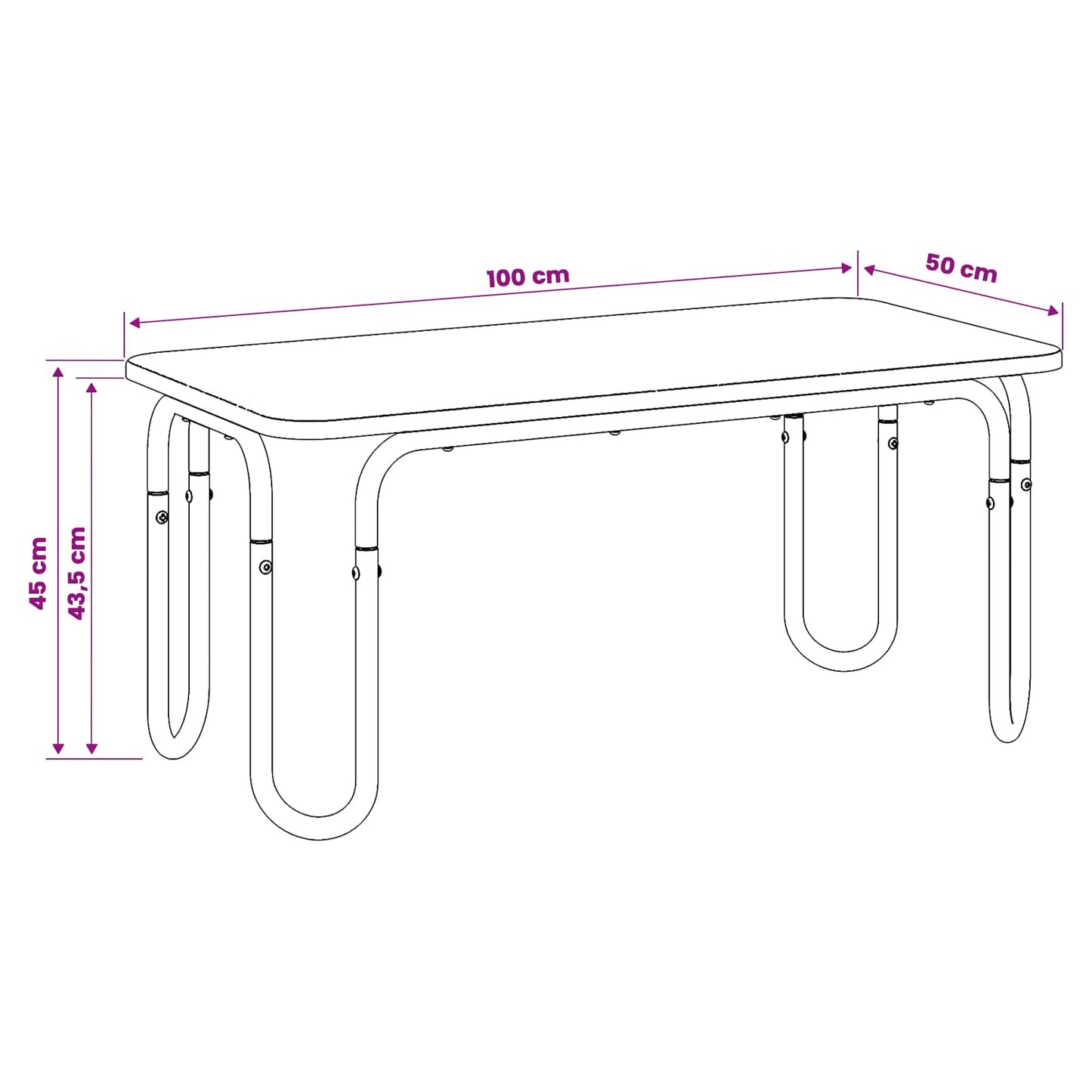 Sofabord Artisan-eg 100 x 50 x 45 cm Konstrueret træ