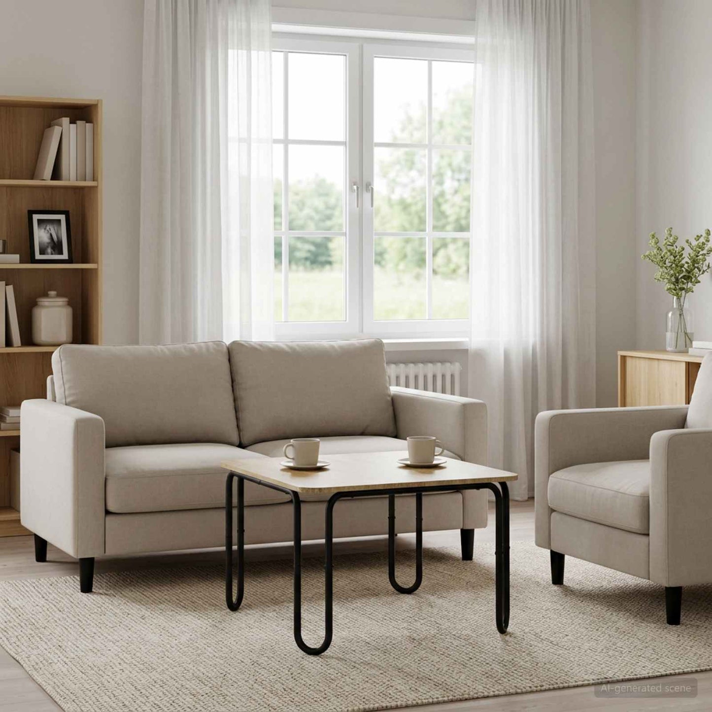Sofabord Sonoma-eg 79,5 x 79,5 x 45 cm Konstrueret træ