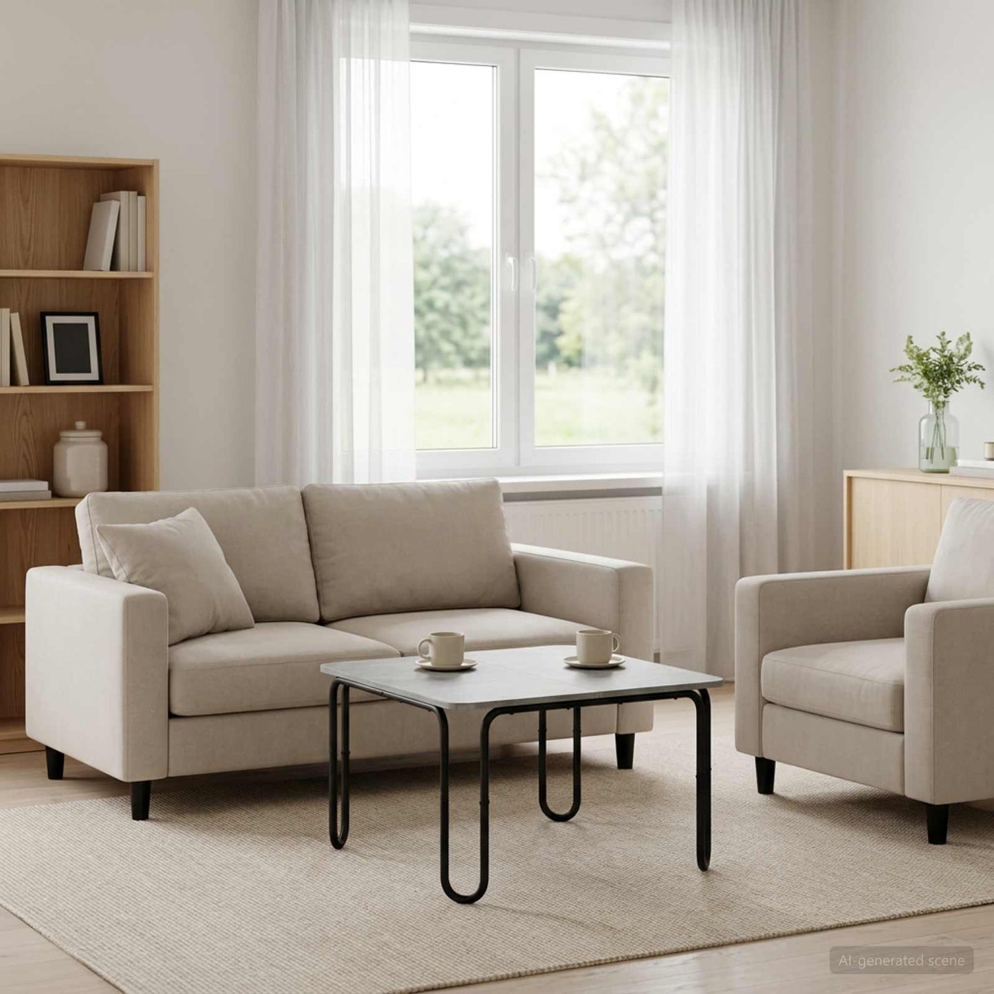 Sofabord Betongrå 79,5 x 79,5 x 45 cm Konstrueret træ