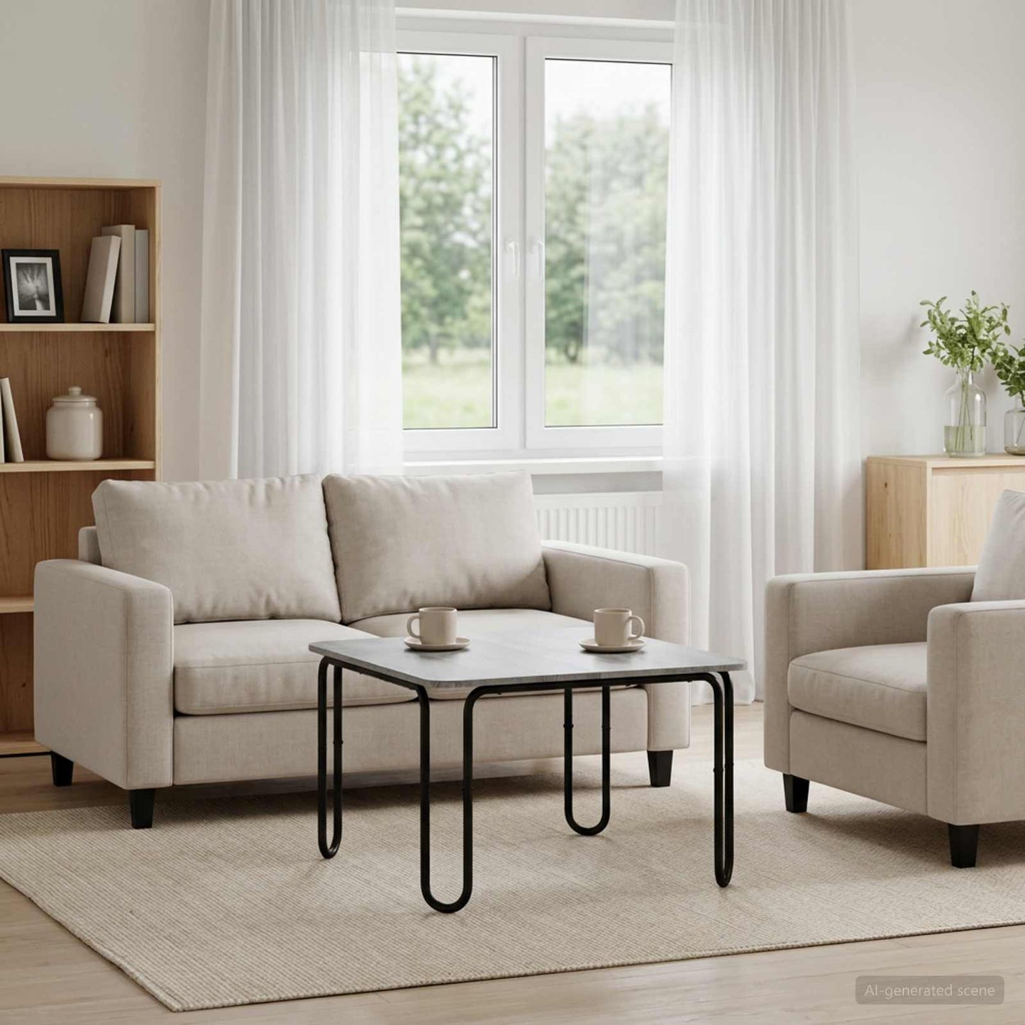 Sofabord Grå Sonoma 100 x 100 x 45 cm Konstrueret træ