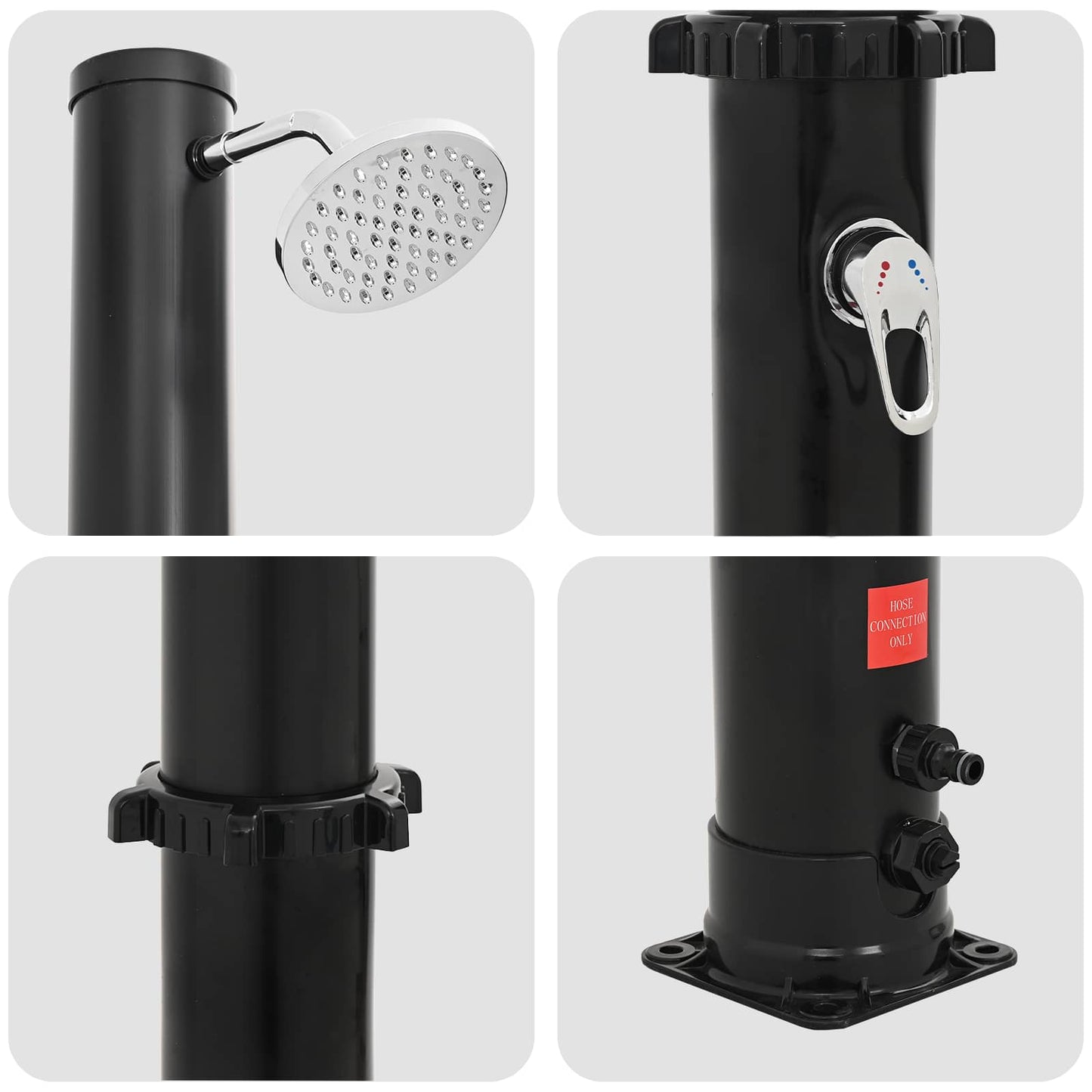 Solbruser med bruserhoved og vandhane PVC, ABS, Zinklegering