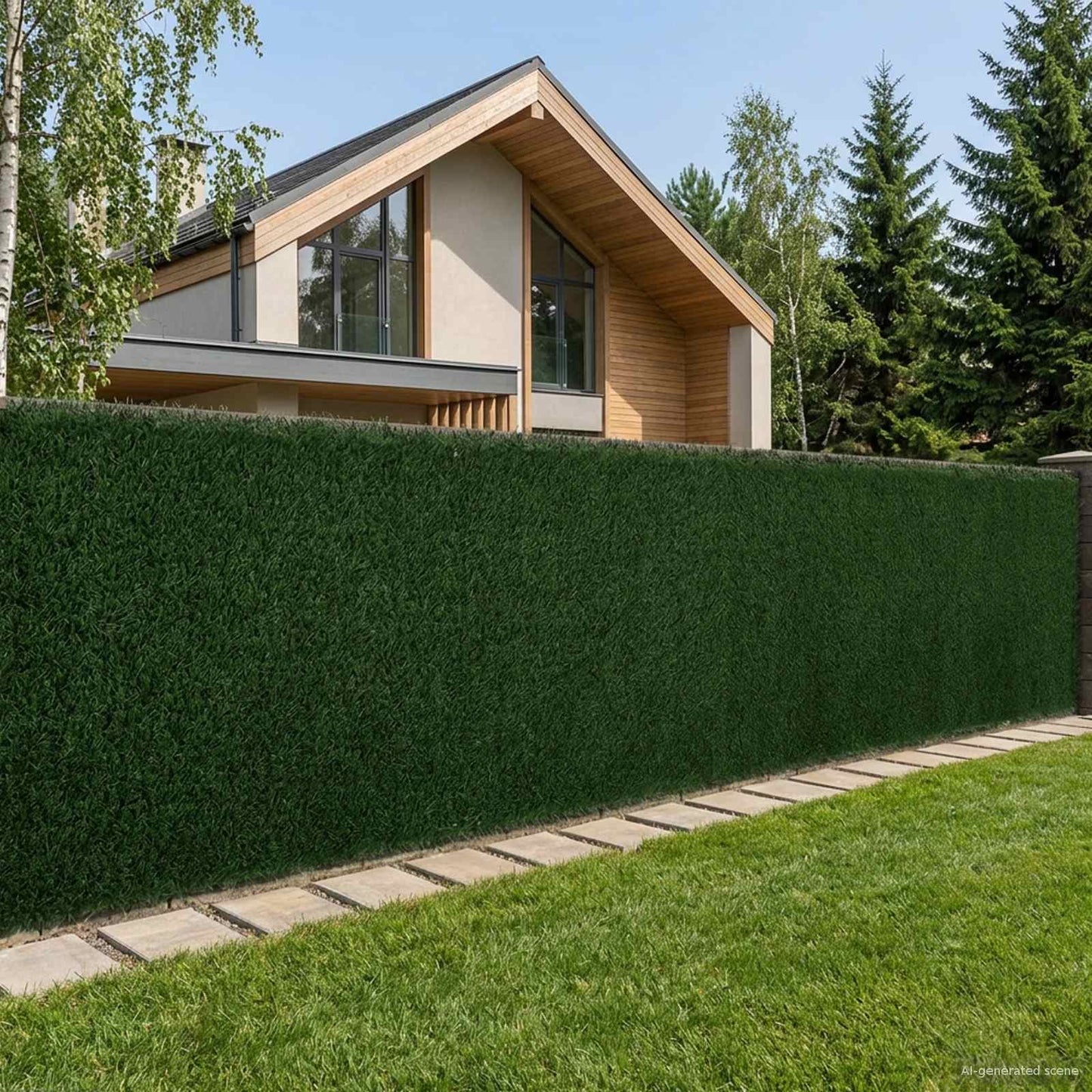 Kunstigt hegn Mørkegrøn 1 x 4 m PVC og Stål