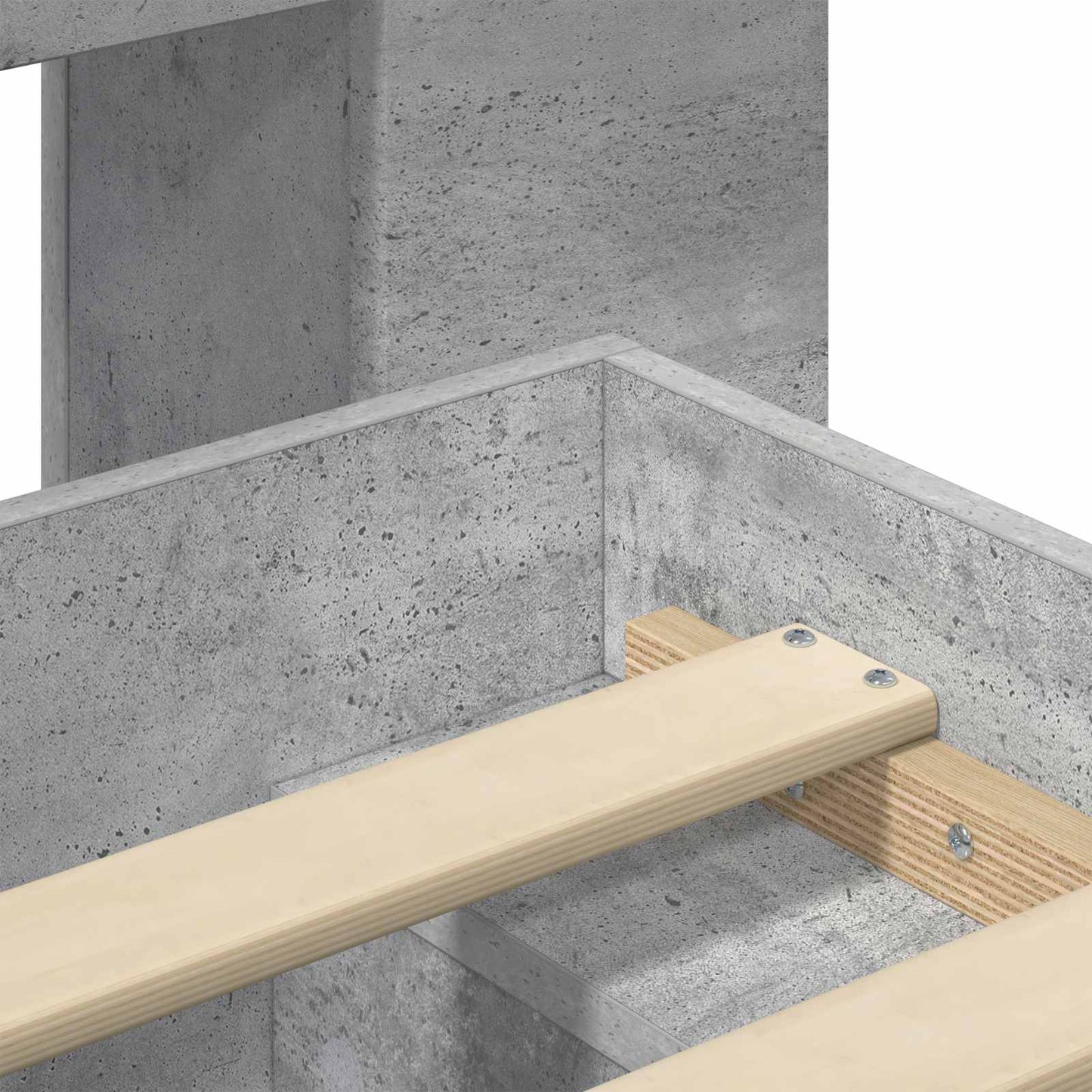 Sengestel med opbevaring Betongrå 75 x 190 cm Konstrueret træ
